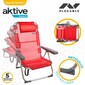 Cadeira Alta Dobrável Multi-posições De Alumínio Aktive Beach - Vermelha - Vermelho 