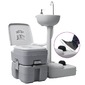 Vidaxl Set De Lavabo Con Pedestal E Inodoro Portátil Para Camping Gris - Gris - Juego De Muebles De Camping Vidaxl Set De Lavabo Con Pedestal E Inodoro Portátil Para Camping Gris - Gris - Juego De Muebles De Camping
