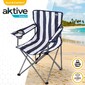 Silla Plegable Camping De Tela Con Posavasos Aktive - Azul Silla Plegable Camping De Tela Con Posavasos Aktive - Azul