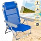 Saving Pack 2 Cadeiras De Praia Gomera Multiposição Anti-inclinação C/almofada 48x60x90 Cm Aktive - Azul 