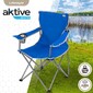 Cadeira Dobrável Aktive Camping Com Porta-copos Azul - Azul 