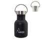 Botella Basic Steel Vintage De Acero Inox. 18/8, Tapón Con Rosca De Acero - 0,35l - Negra - negro - Cantimplora Montaña Gimnasio Running Botella Basic Steel Vintage De Acero Inox. 18/8, Tapón Con Rosca De Acero - 0,35l - Negra - negro - Cantimplora Montaña Gimnasio Running