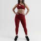 Set Legging & Top Water Forza - Rojo/Negro - Set Legging & Top Fitness Mujer 