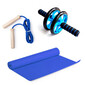 Set Fitness (Rueda Abdominal, Esterilla Y Comba) Azul.