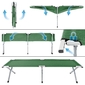 Cama De Campismo Xl 189 Cm Verde Maca Dobrável De Alumínio Com Saco De Transporte Cama De Campismo Xl 189 Cm Verde Maca Dobrável De Alumínio Com Saco De Transporte