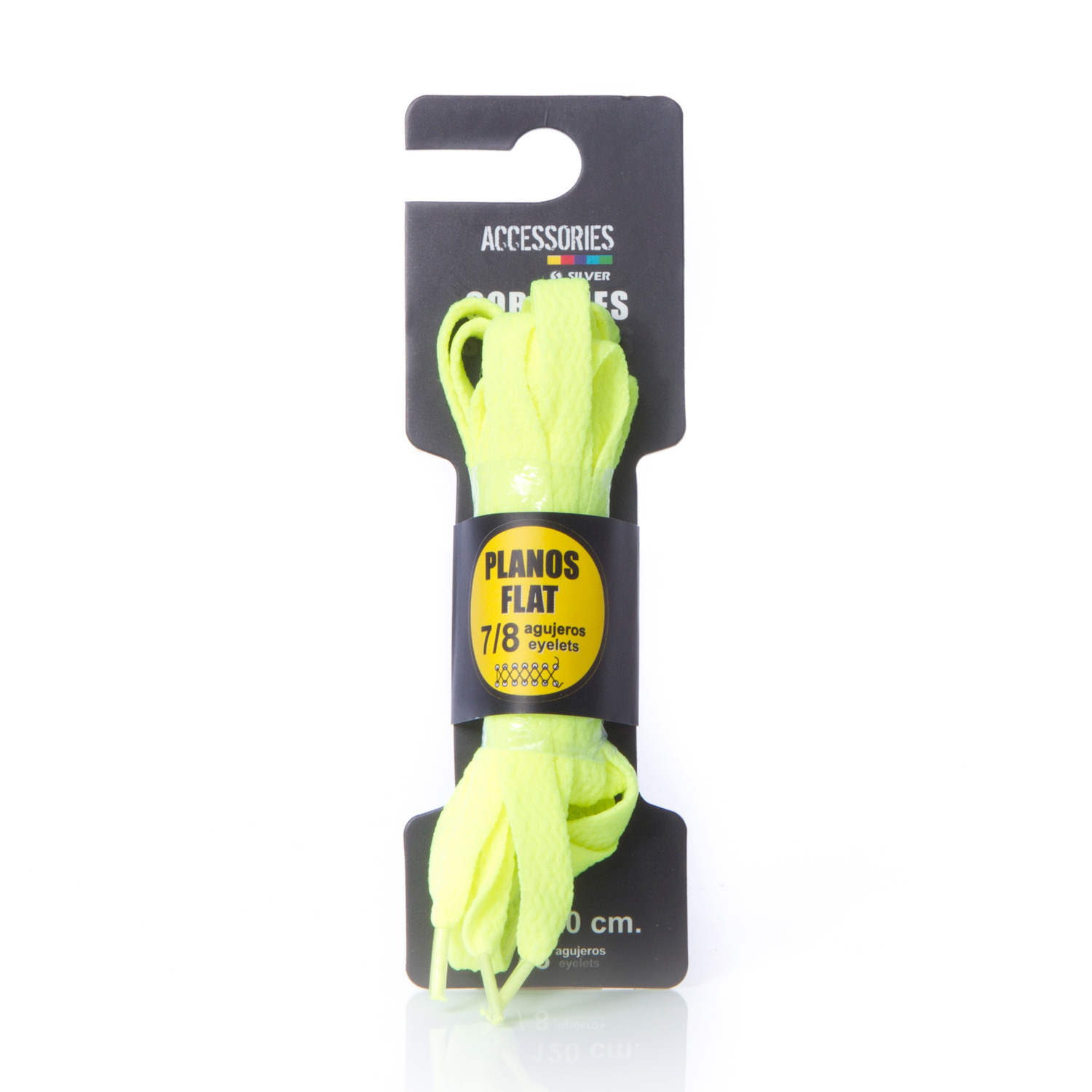Cordones Plano SILVER Amarillo Flúor talla T.U.