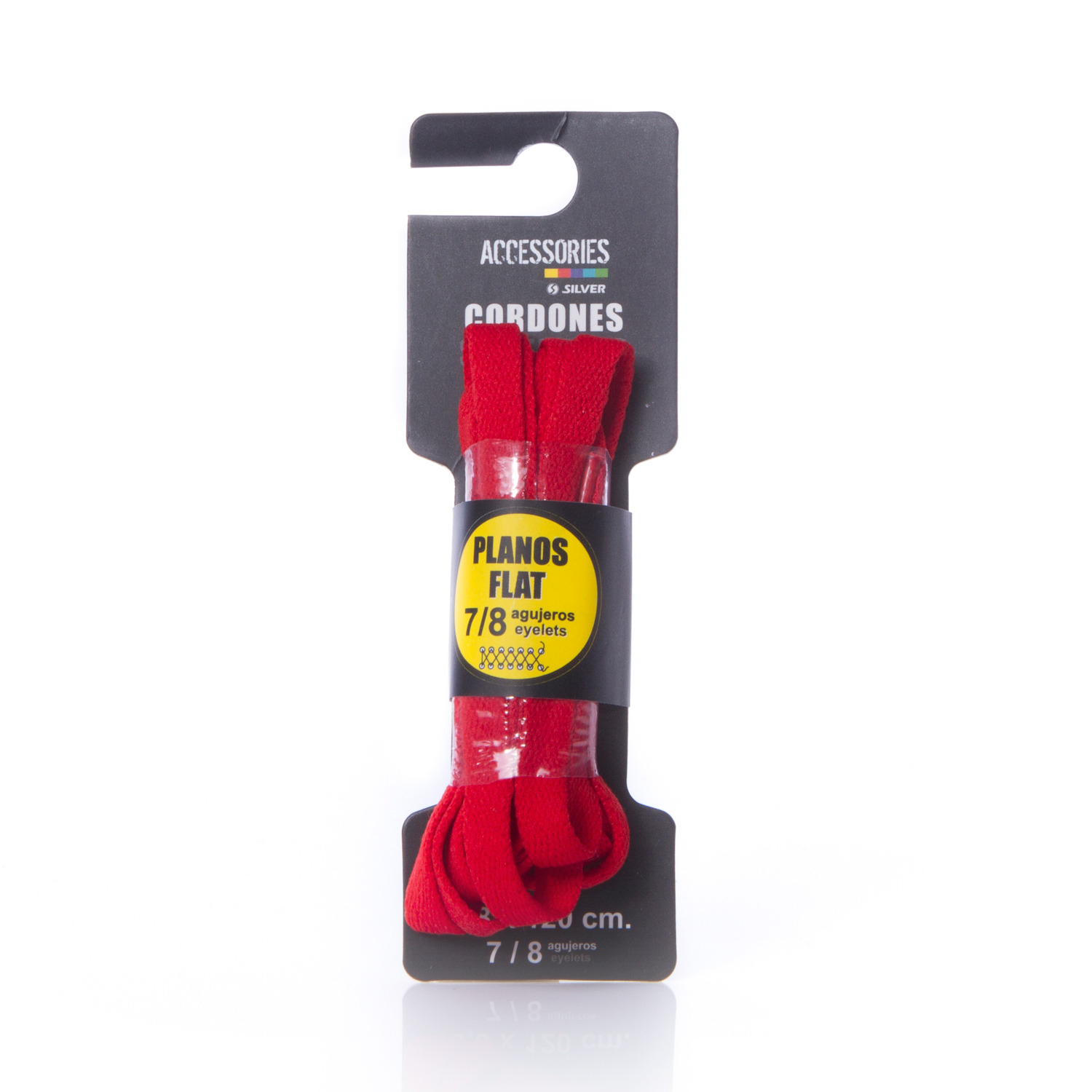 Cordones Plano SILVER Rojo talla T.U.