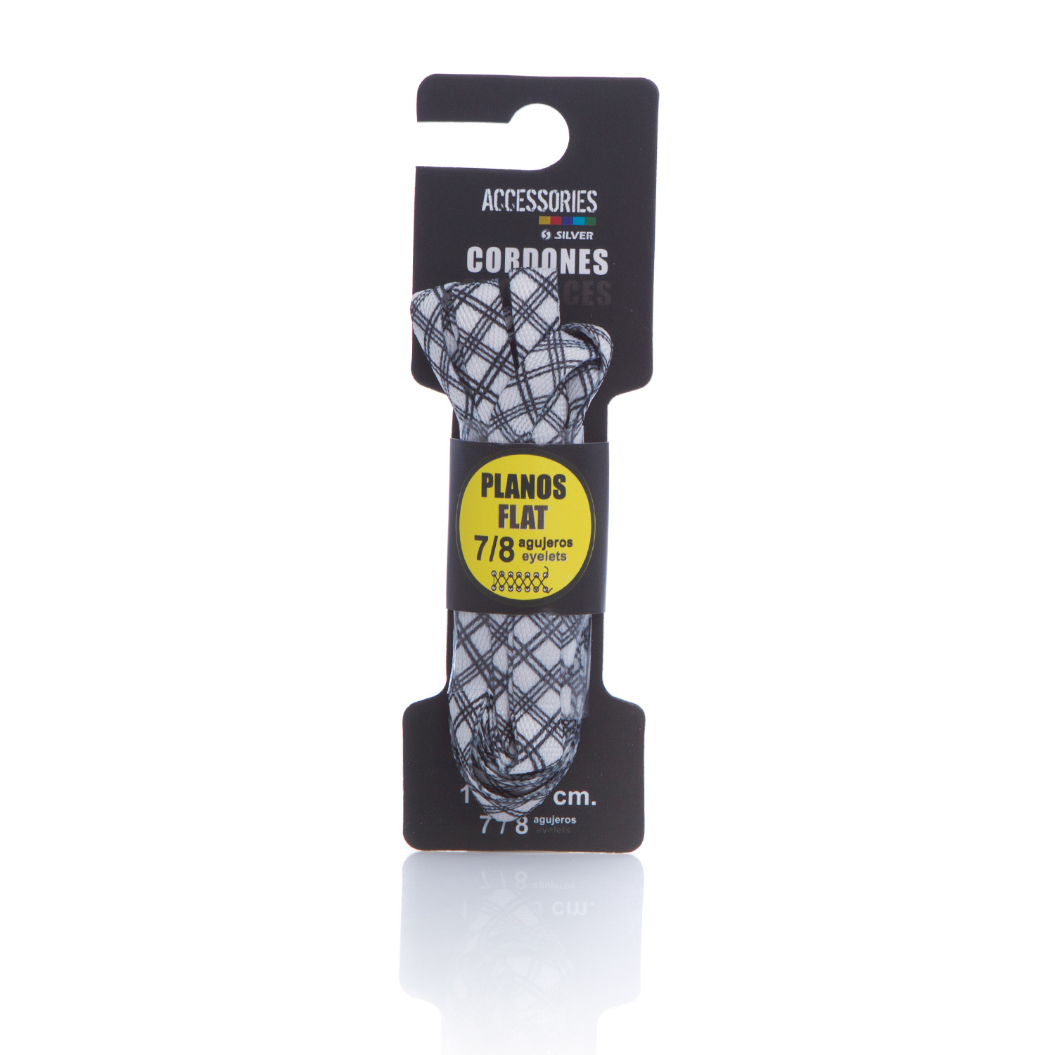 Cordones planos de Silver en color blanco para zapatos talla T.U.