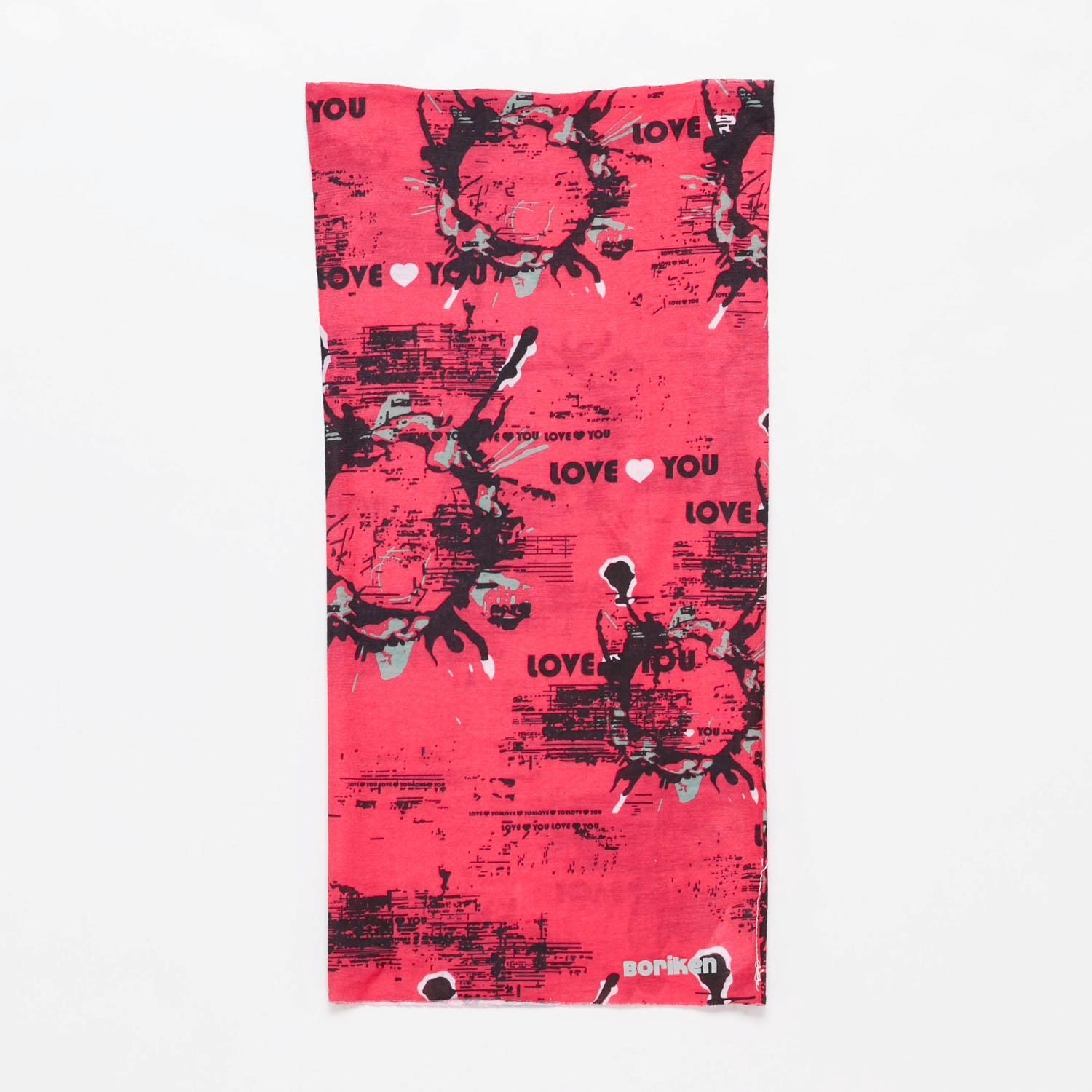Bufanda Tubular Boriken Estampado Fucsia Negro talla T.U.