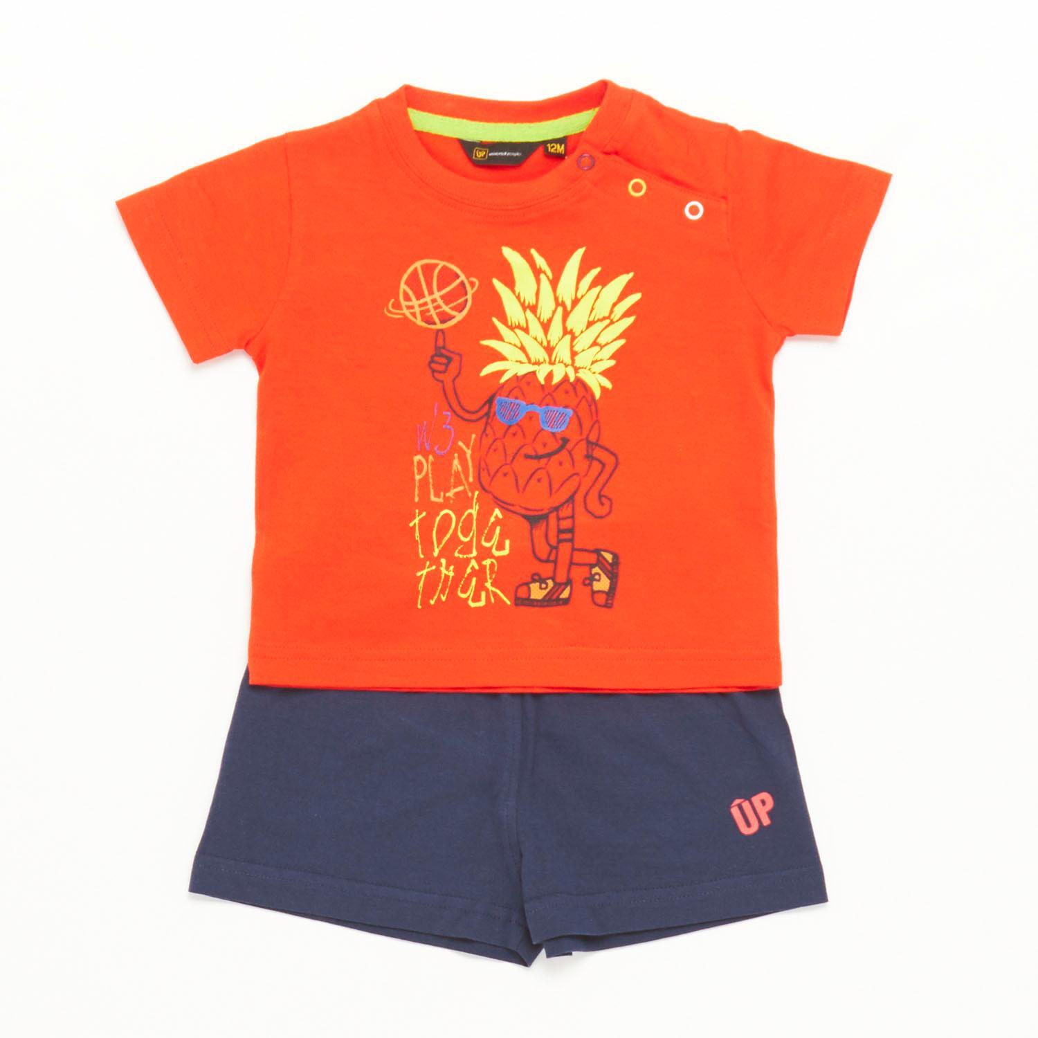 Conjunto Bebé Rojo Azul Niño Up talla 9M