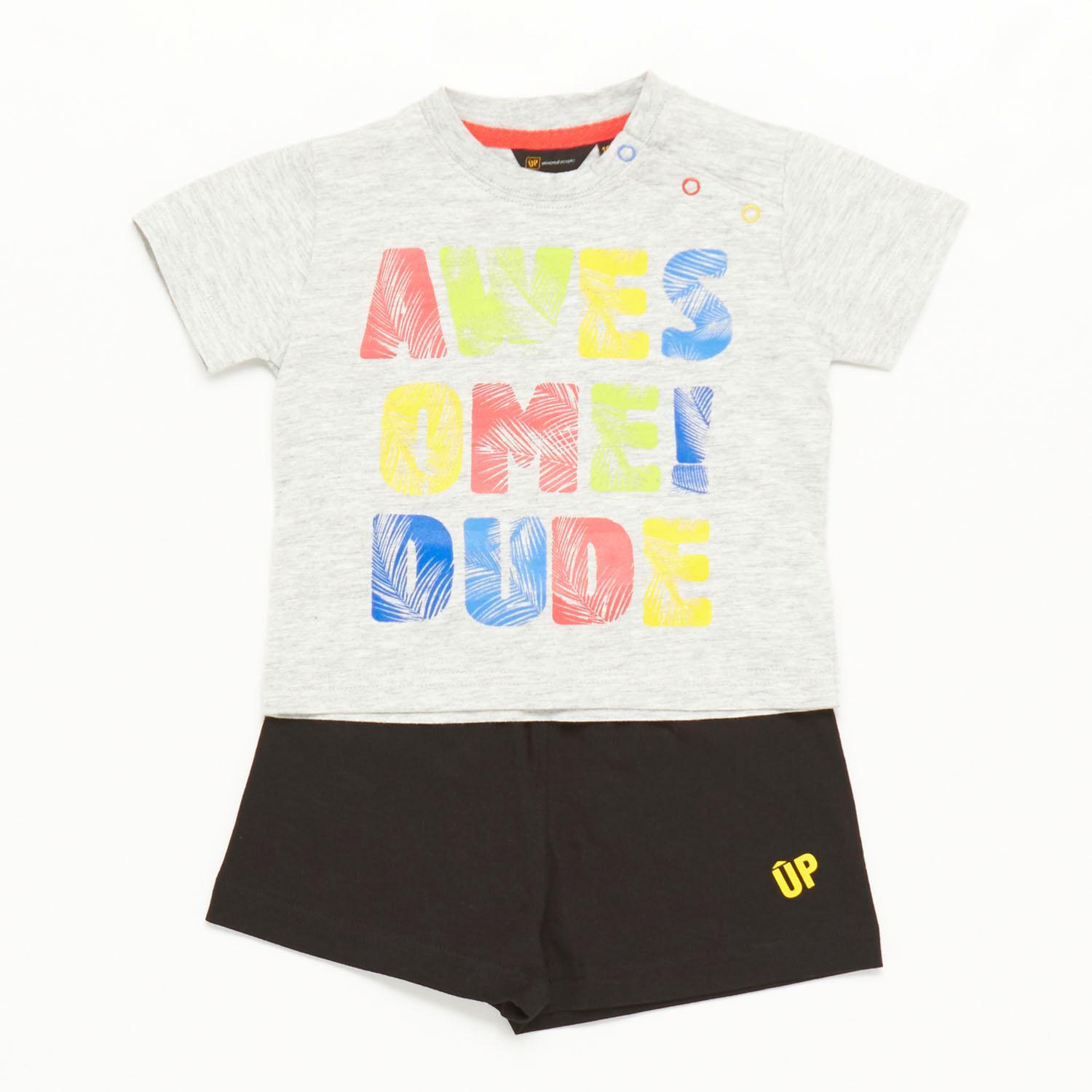 Conjunto Bebé Gris Negro Niño Up talla 9M