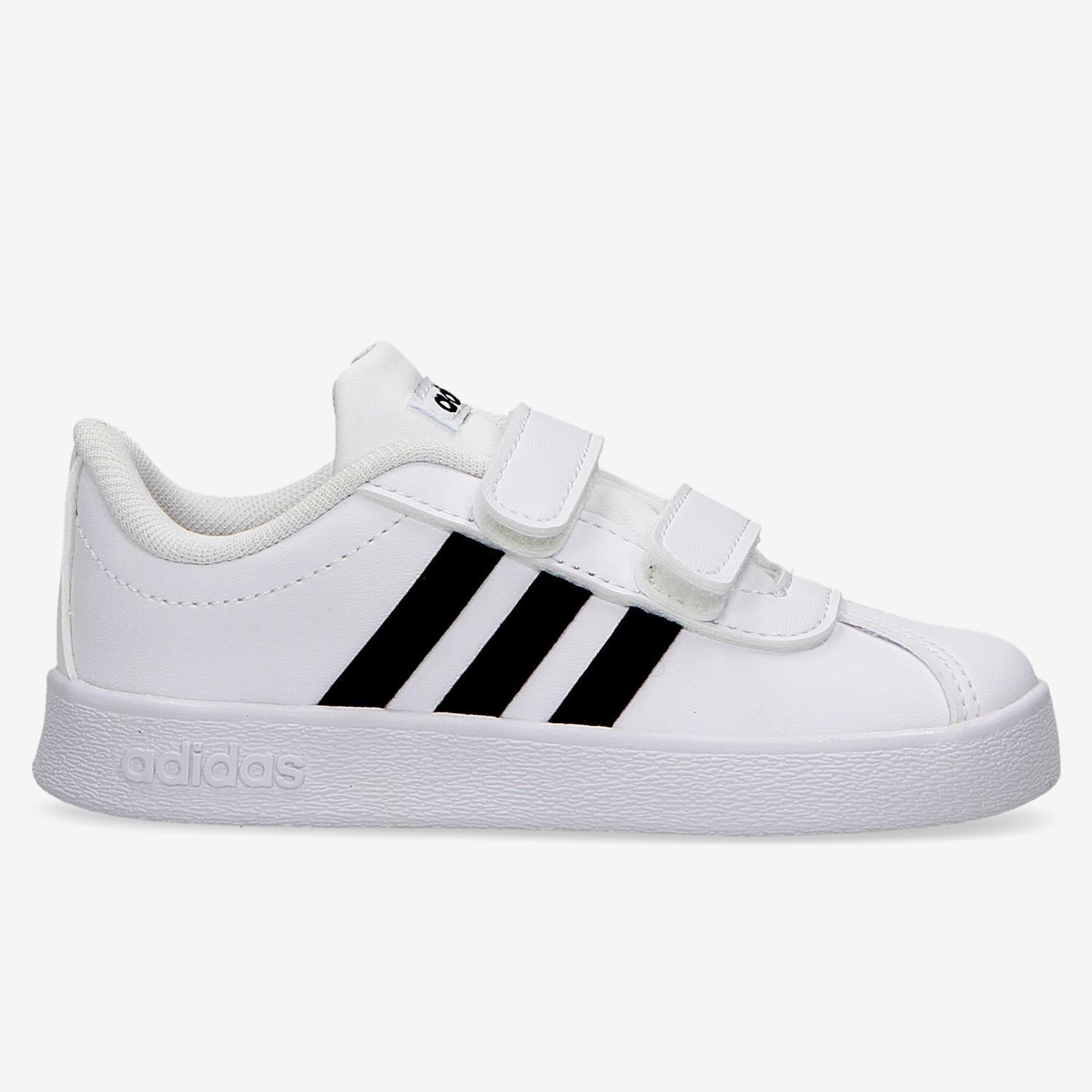adidas VL Court 2.0 - Blanco - Negro - Zapatillas Casual Niño MKP