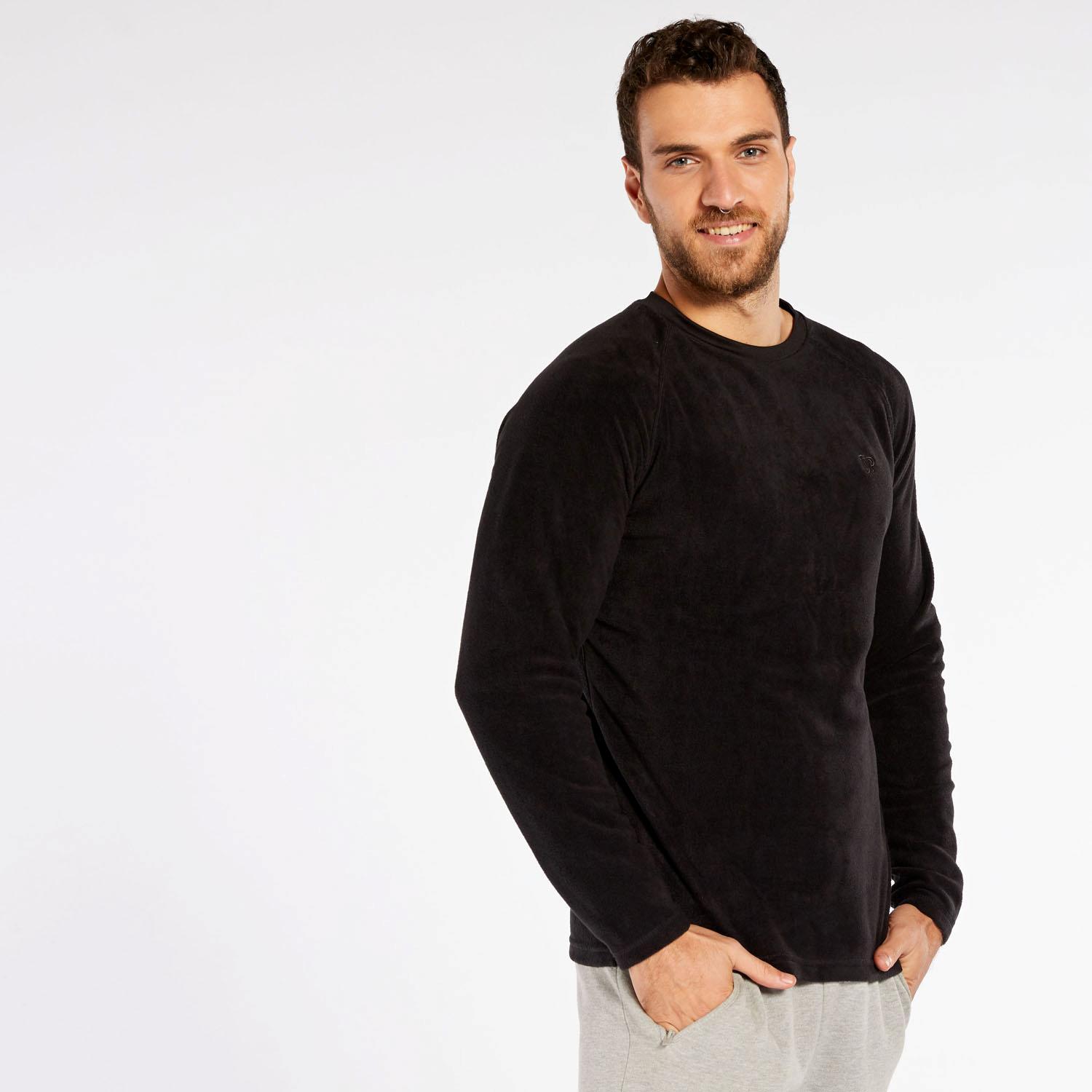 Sudadera Polar Up Basic - Negro - Polar Hombre talla S