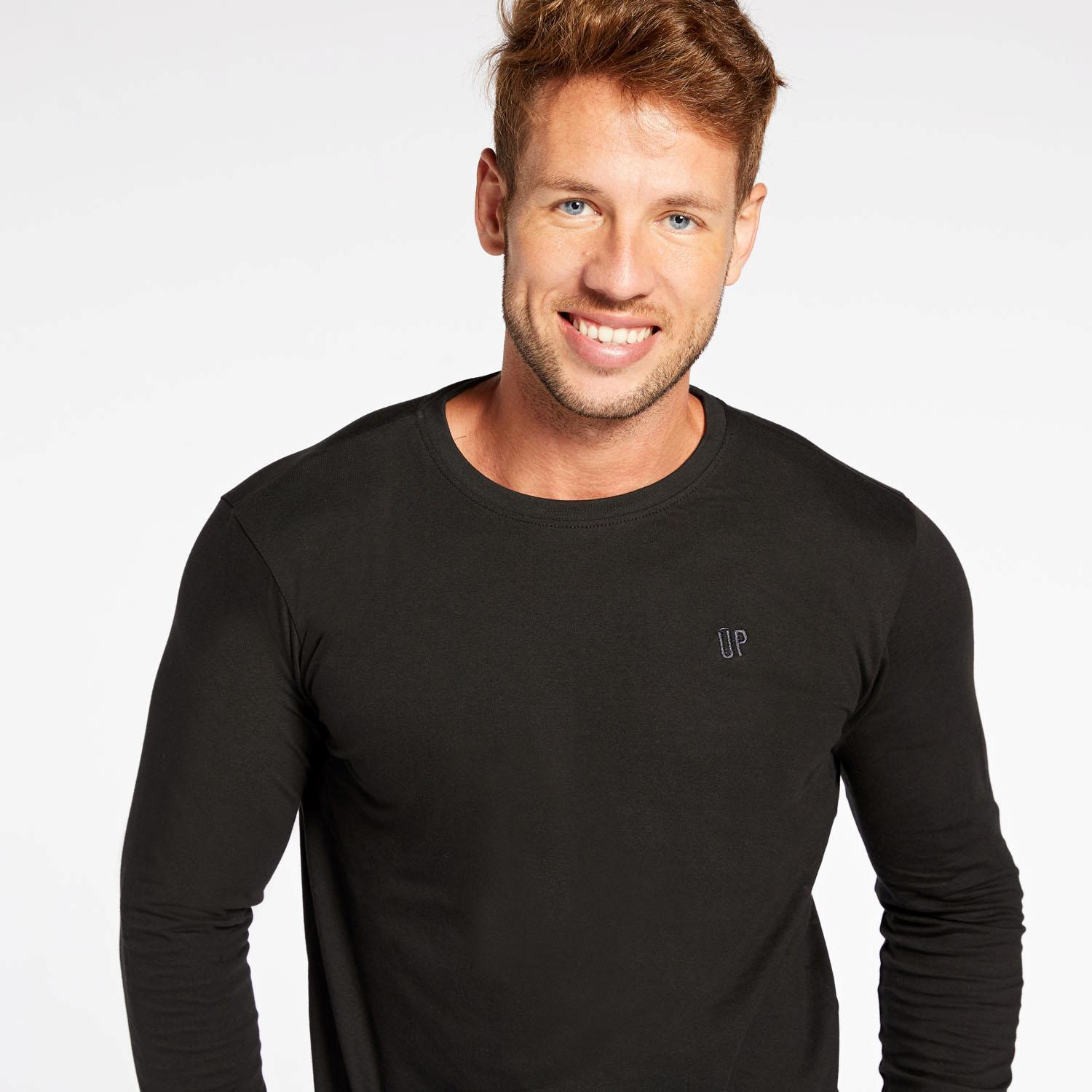 Camiseta Manga Larga Up Basic - Negro - Camiseta Hombre talla S