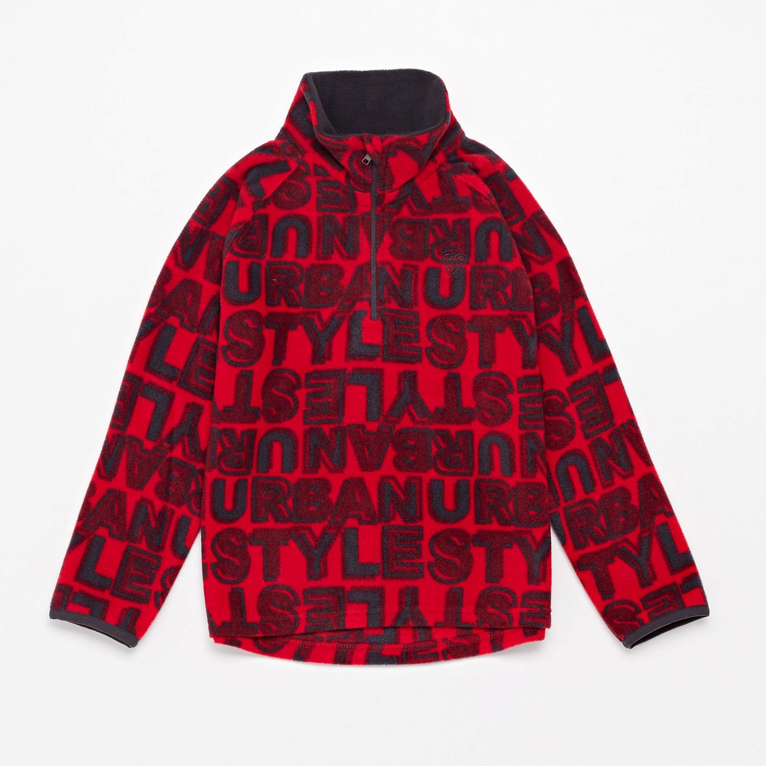 Forro Polar Cremallera Corta Up Basic - Rojo Letras - Polar Niño talla 2