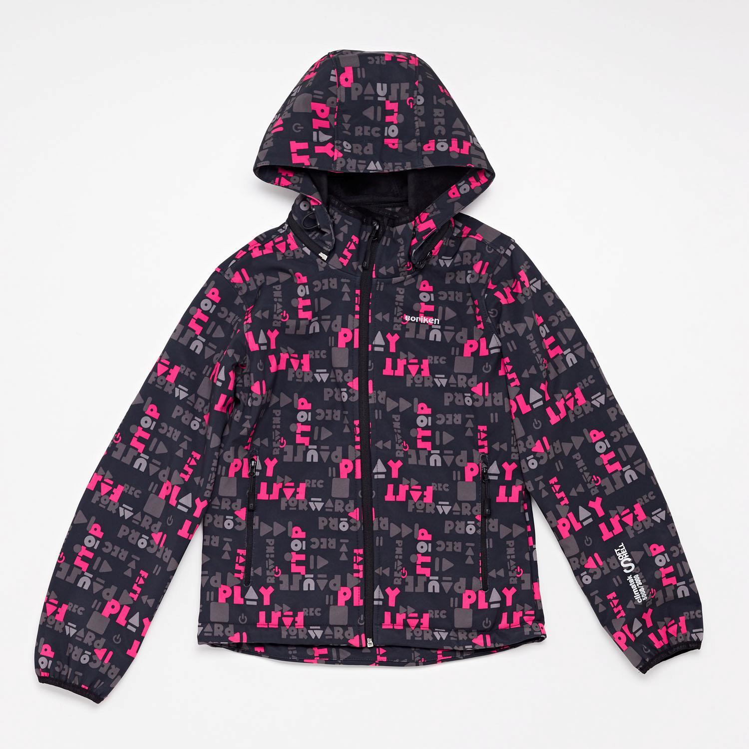 Softshell Boriken - Antracita-Rosa - Chaqueta Mujer talla 6