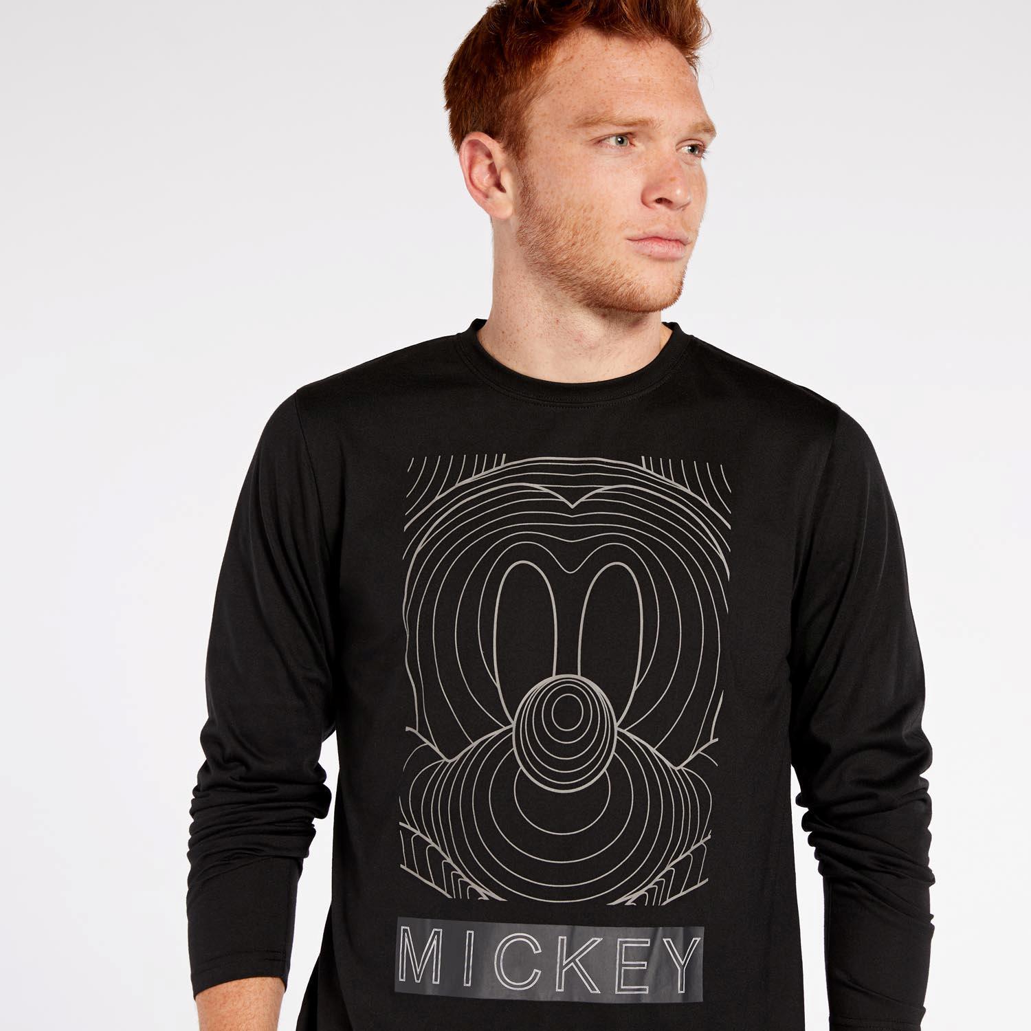 Camiseta Mickey - Negro - Camiseta Manga Larga Hombre talla M