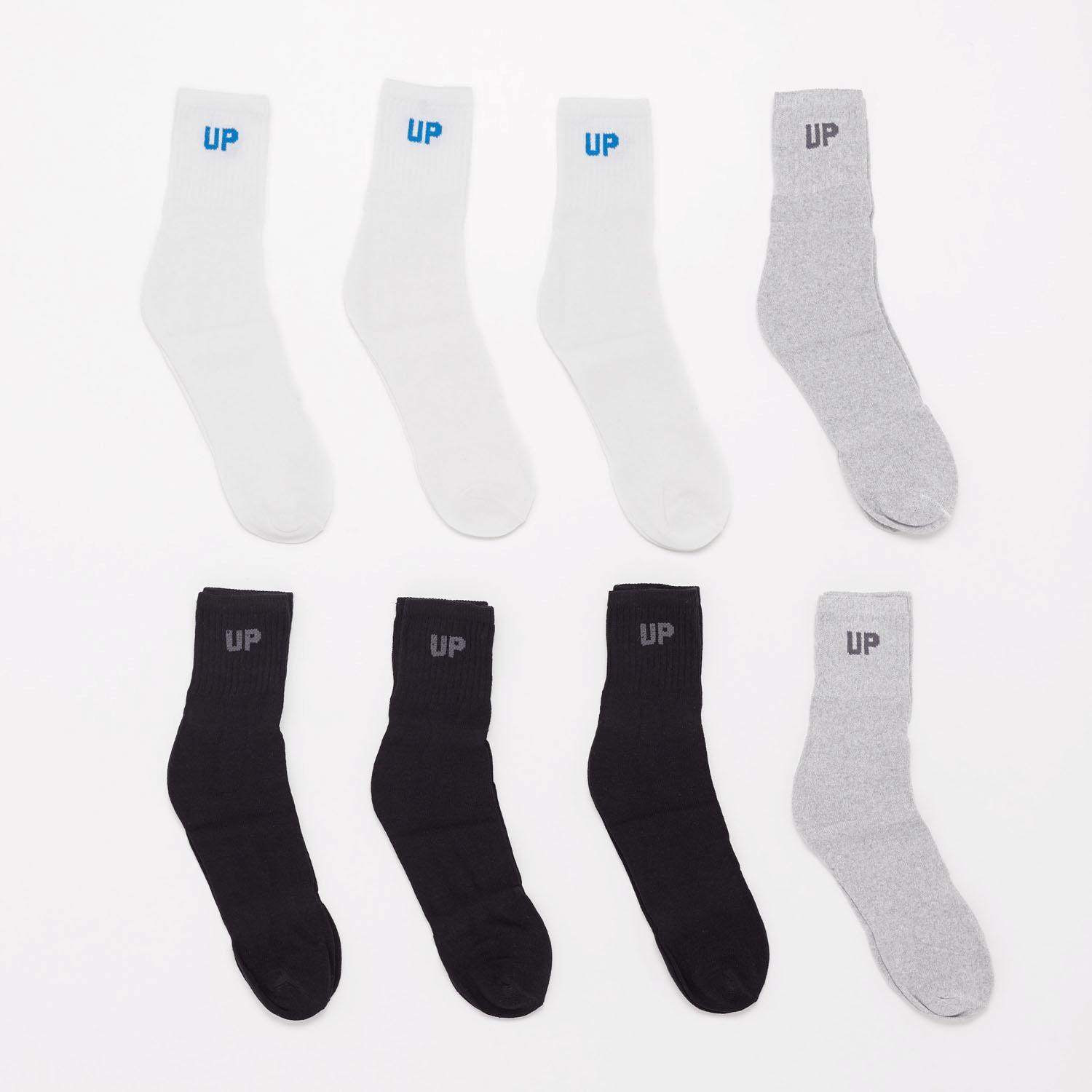 Calcetines Cortos Up - Negro-Gris-Blanco - Unisex talla L