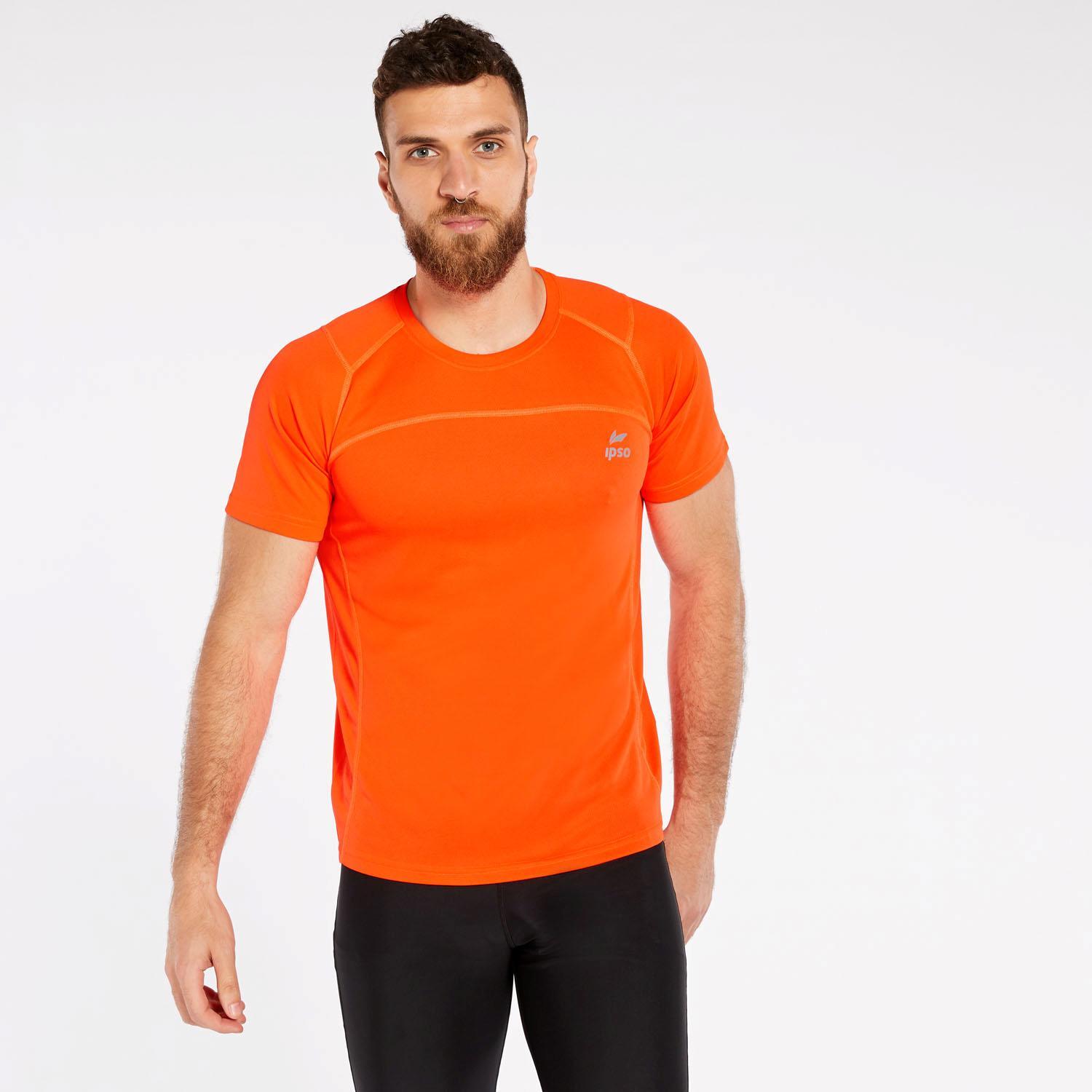 Camiseta Running Ipso Combi - Naranja - Camiseta Hombre talla S