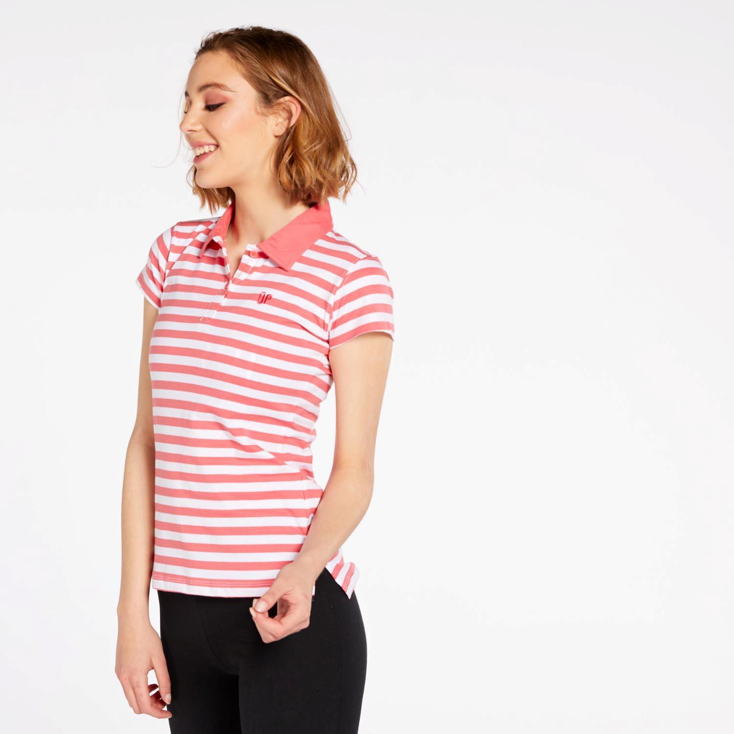 Polo Up Basic - Rayas Coral - Polo Mujer talla S