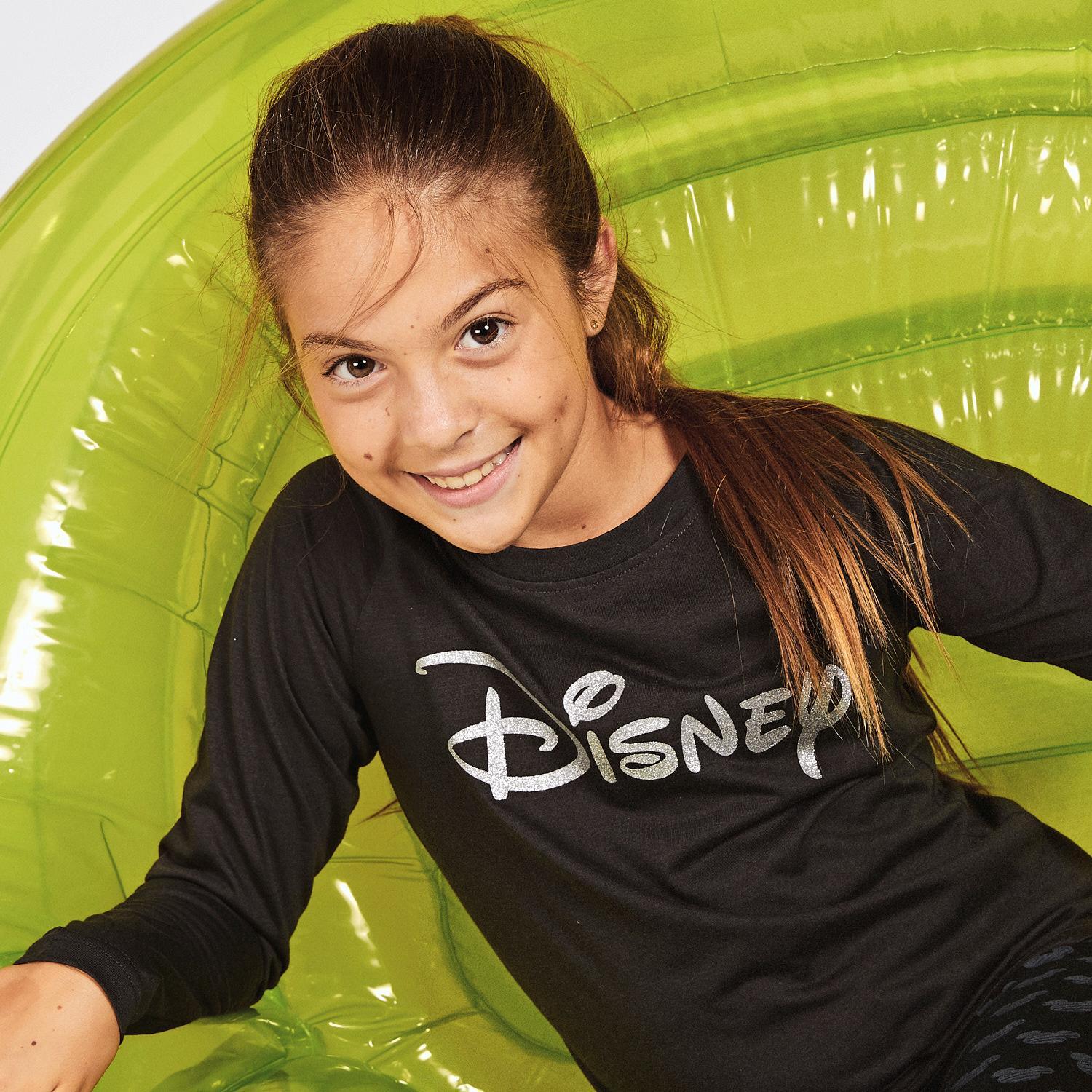 Camiseta Disney - Negra - Camiseta Chica Disney talla 10