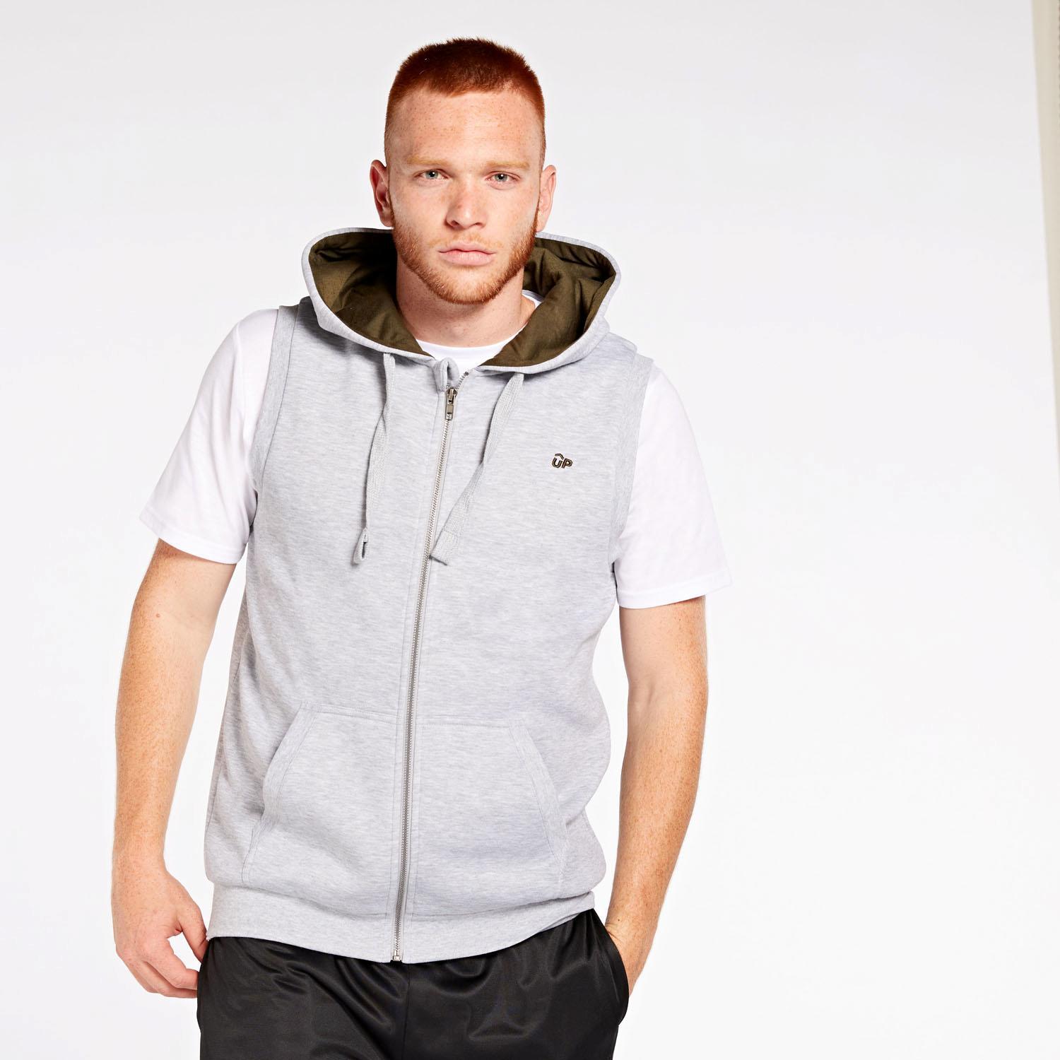 Chaleco Capucha Up Basic - Gris - Chaleco Hombre talla S