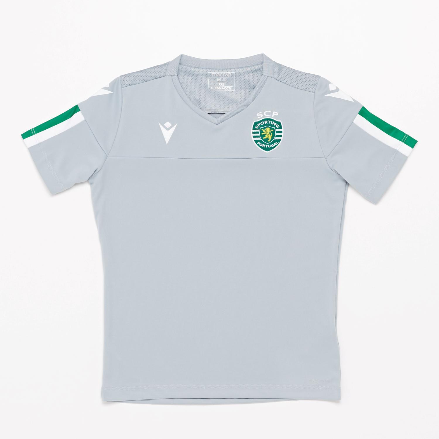 Camisola Sporting Macron - Cinza - Camisola Futebol Rapaz tamanho 12