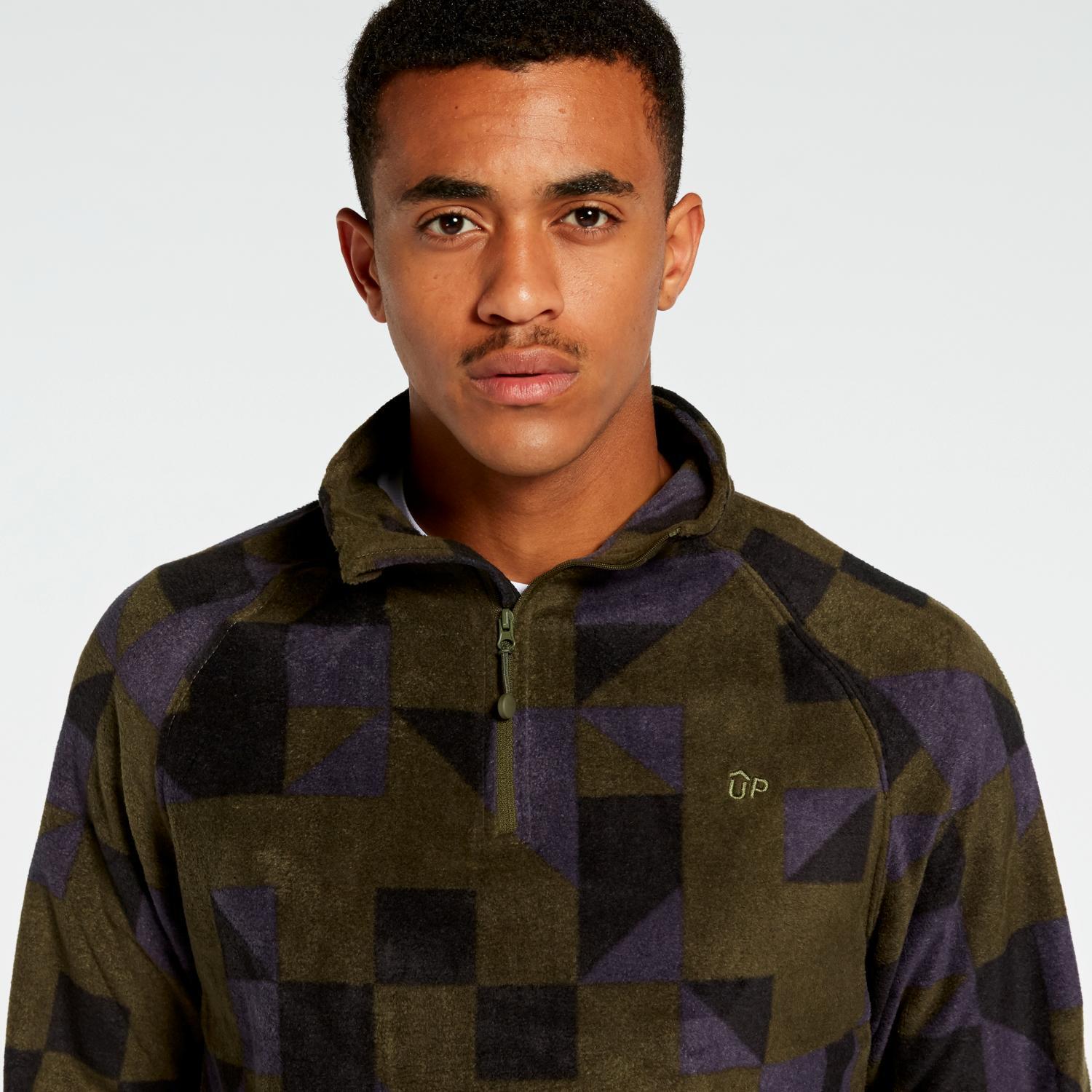 Forro Polar Cuello Zip Up - Kaki - Forro Hombre talla 2XL