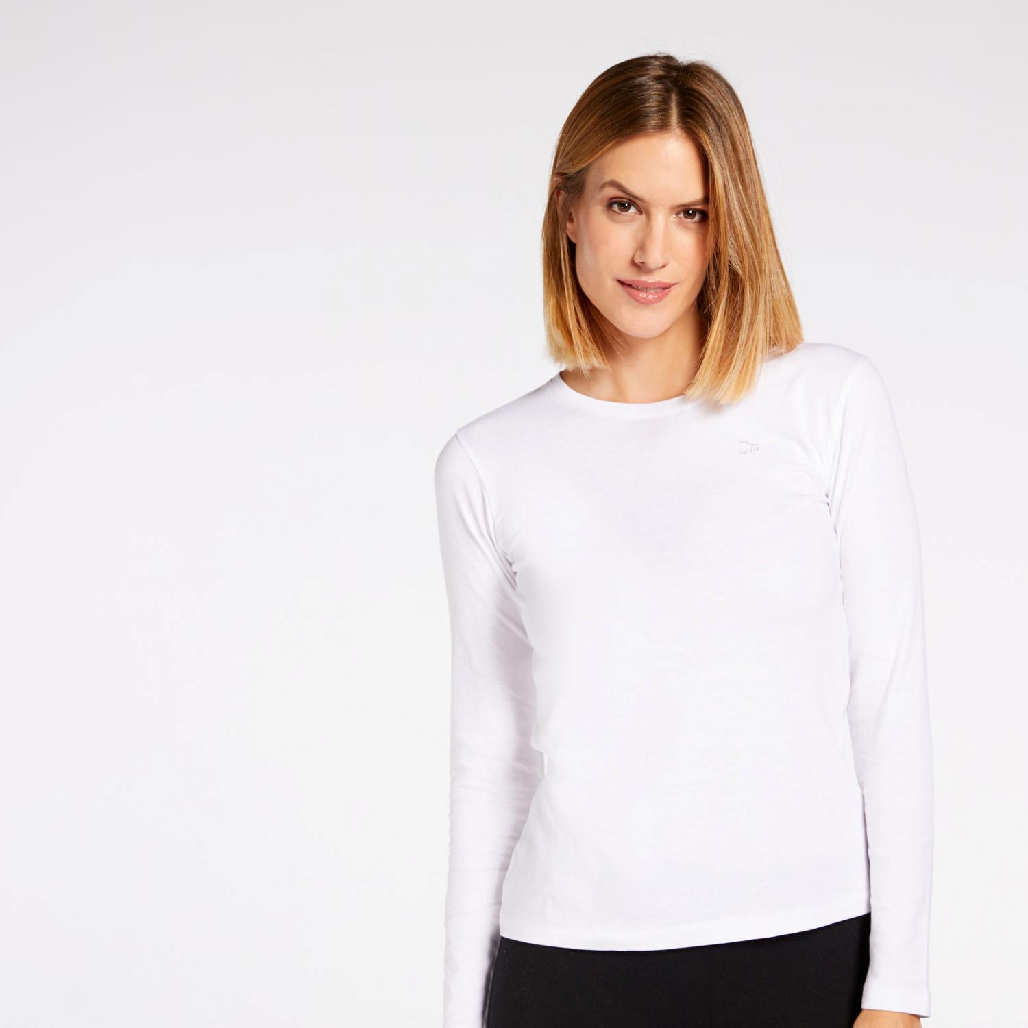 Camiseta Manga Larga Up Basic - Blanca - Camiseta Mujer talla S