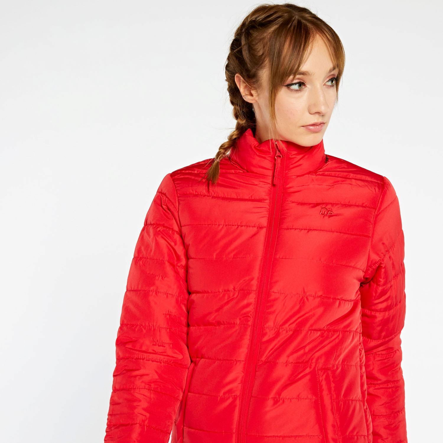 Chaqueta Acolchada Basic Rojo Parka Mujer talla S