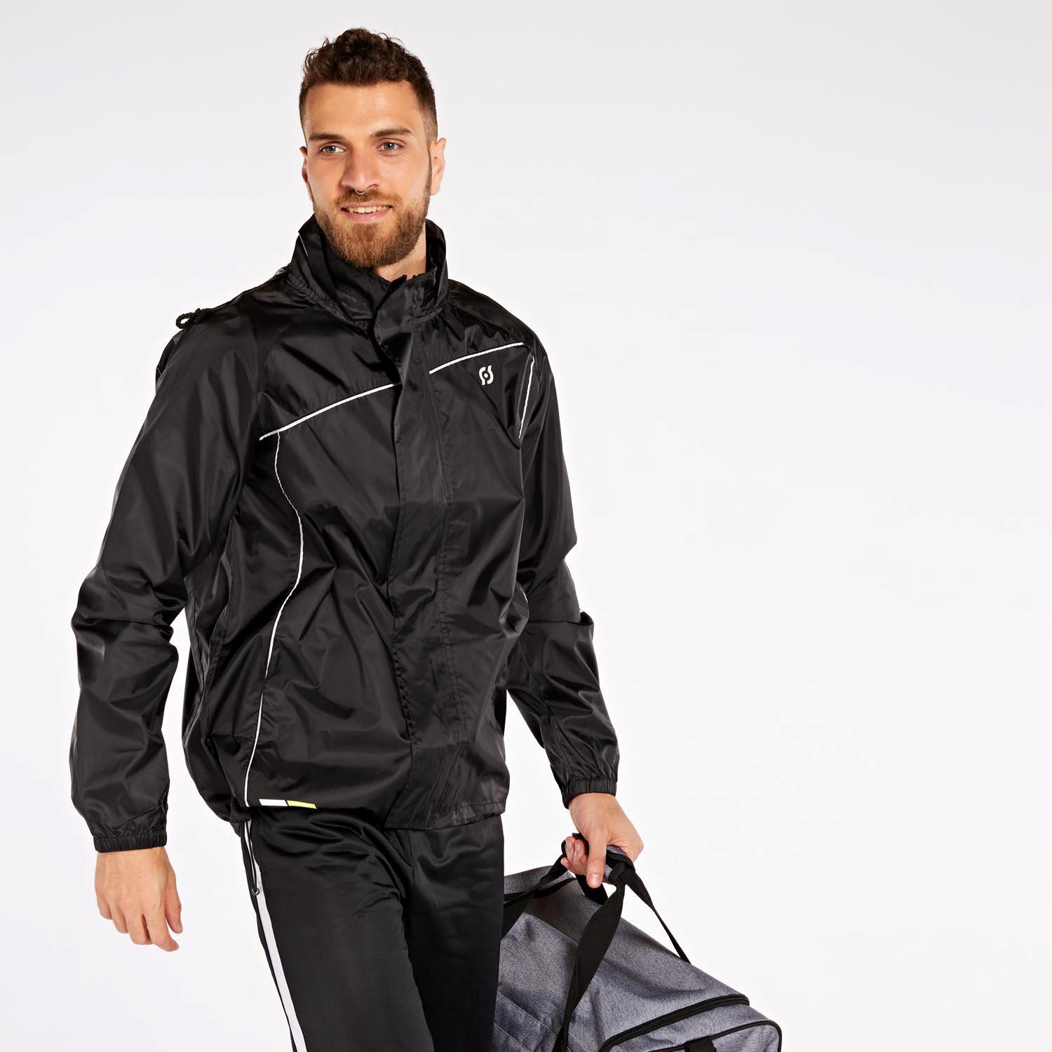 Chubasquero Team Quest Negro Chubasquero Fútbol Hombre talla L