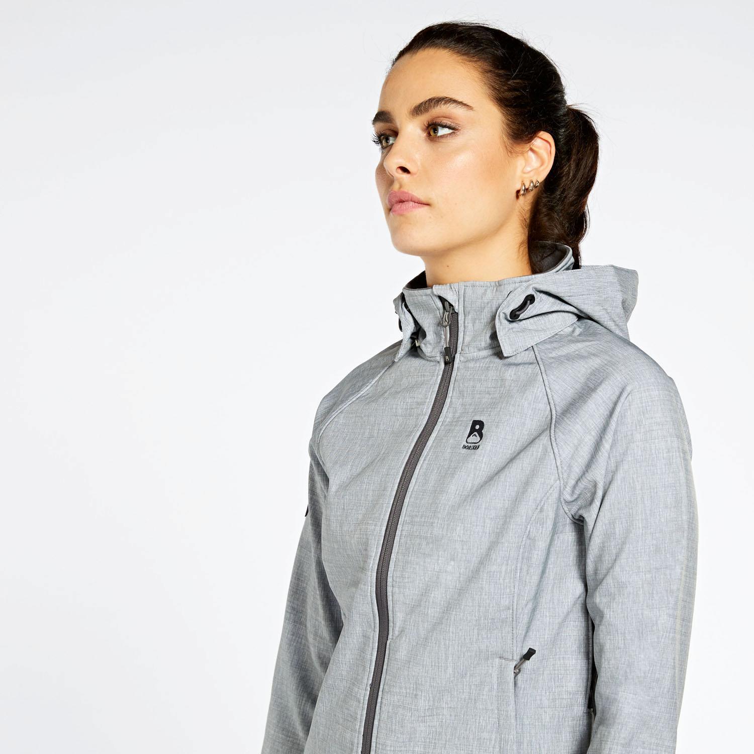 Chaqueta Softshell Montaña Boriken Gris Mujer talla S
