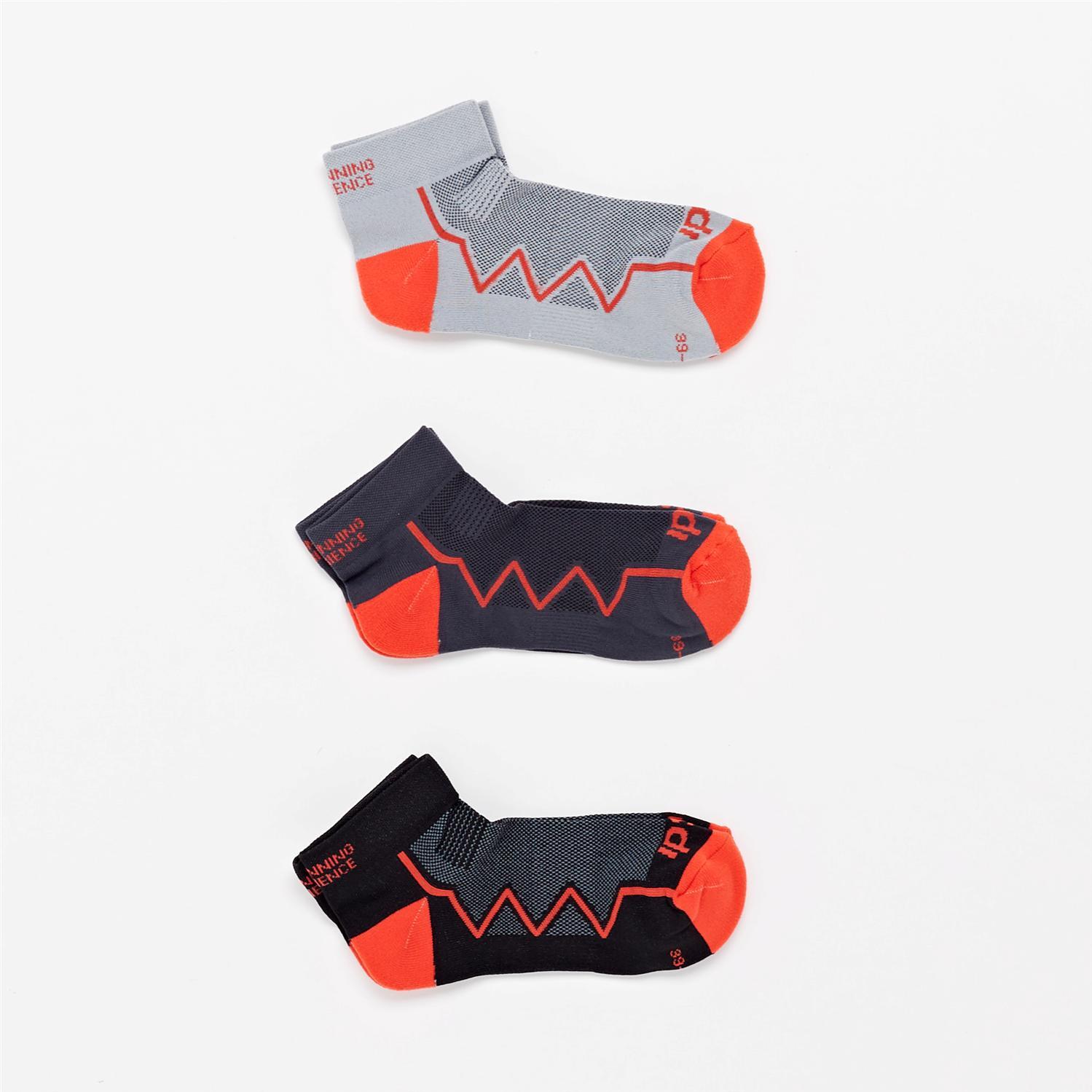 Calcetines Running Ipso - Gris - Calcetines Hombre talla L