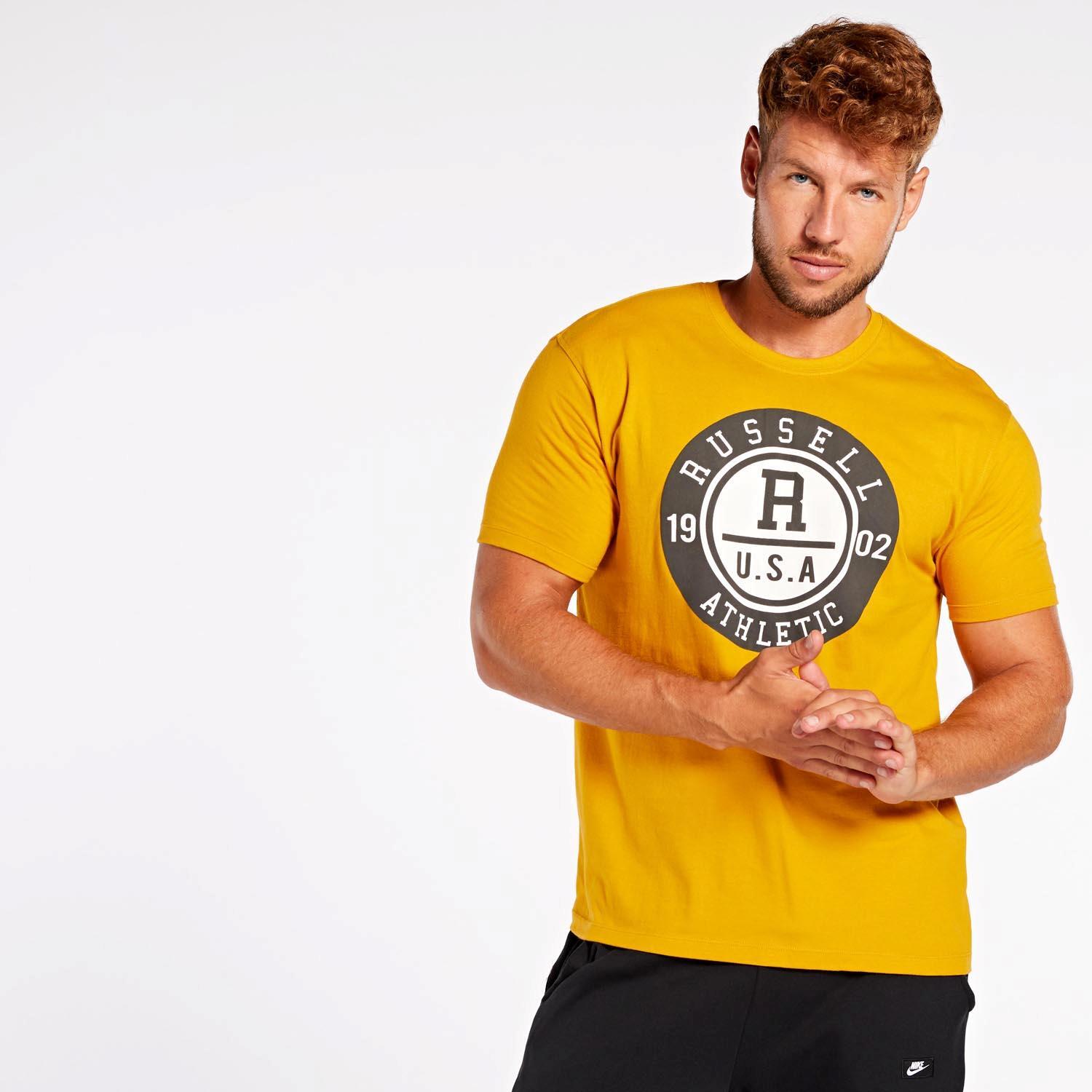 Russell Athletic Collegiate Mostaza Camiseta Hombre talla S