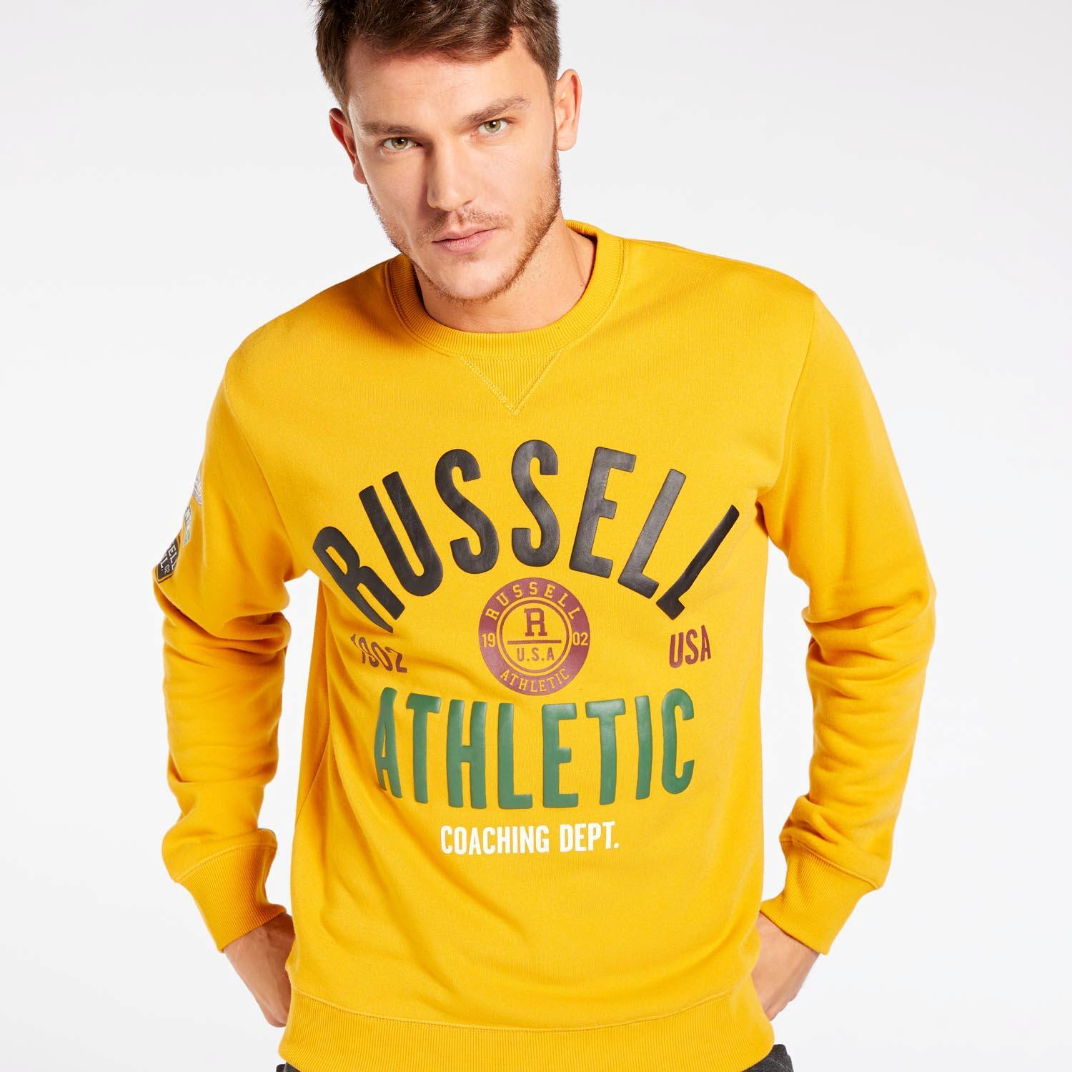 Russell Athletics Badged Mostaza Sudadera Hombre talla S