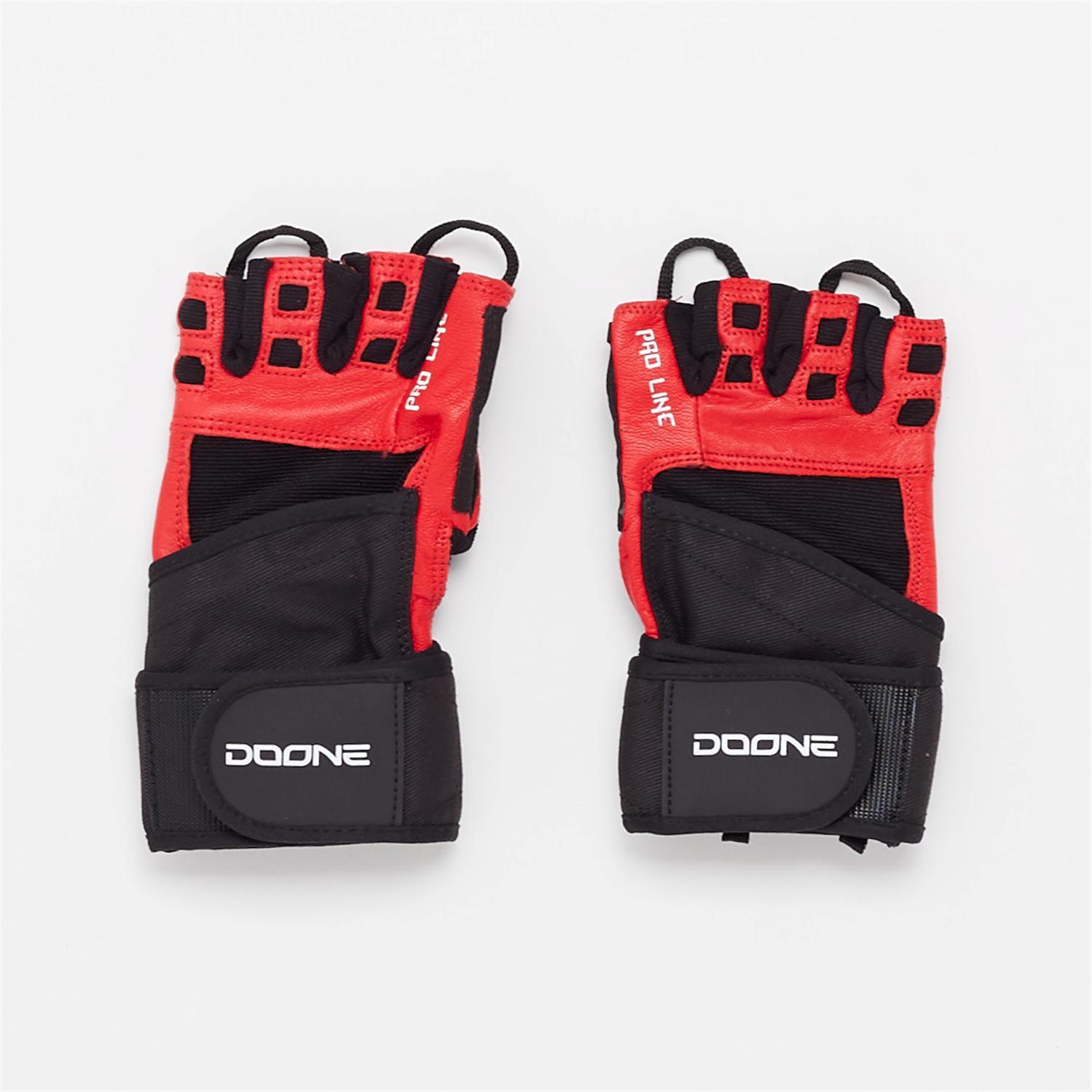 Guantes Fitness Doone - Negro-Rojo - Guantes Gimnasio talla S