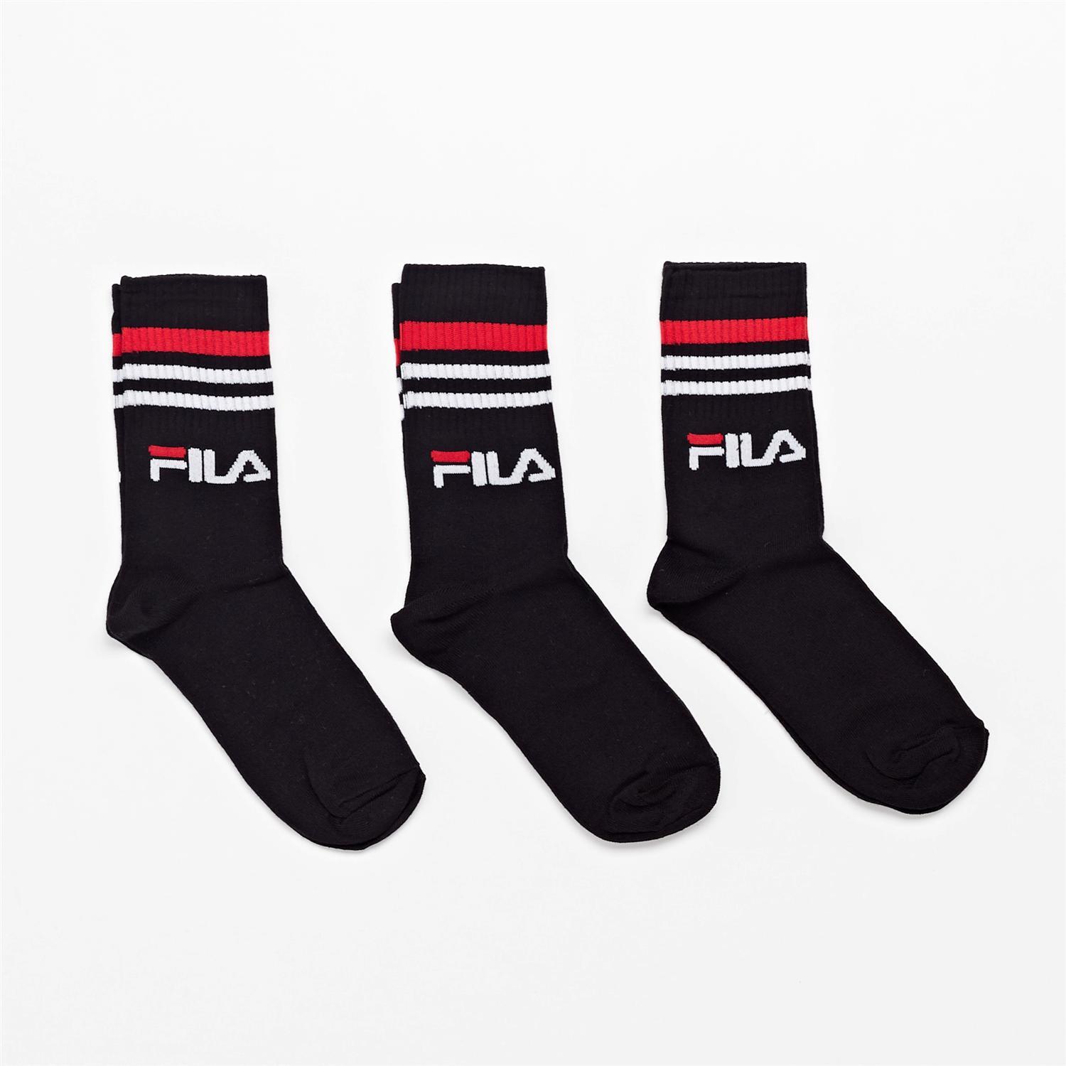 Fila Sports Socks Zwart Lange Sokken