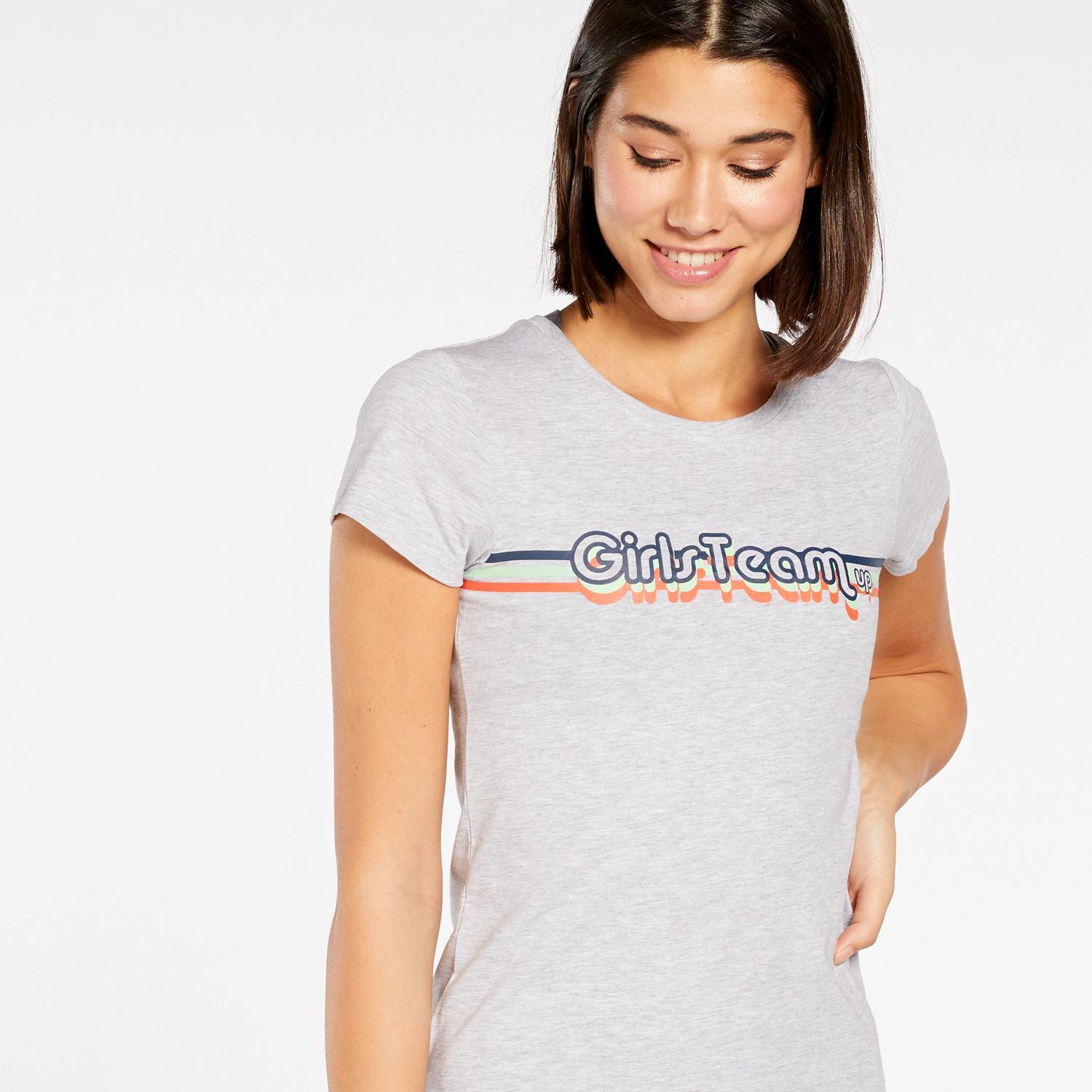 Camiseta Up Stamps - Gris - Camiseta Manga Corta Mujer talla L