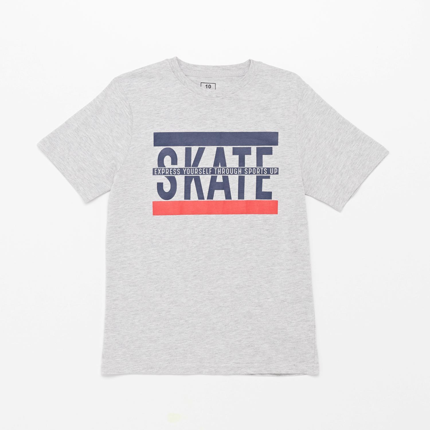 Camiseta Up Stamps - Gris - Camiseta Manga Corta Chico talla 10