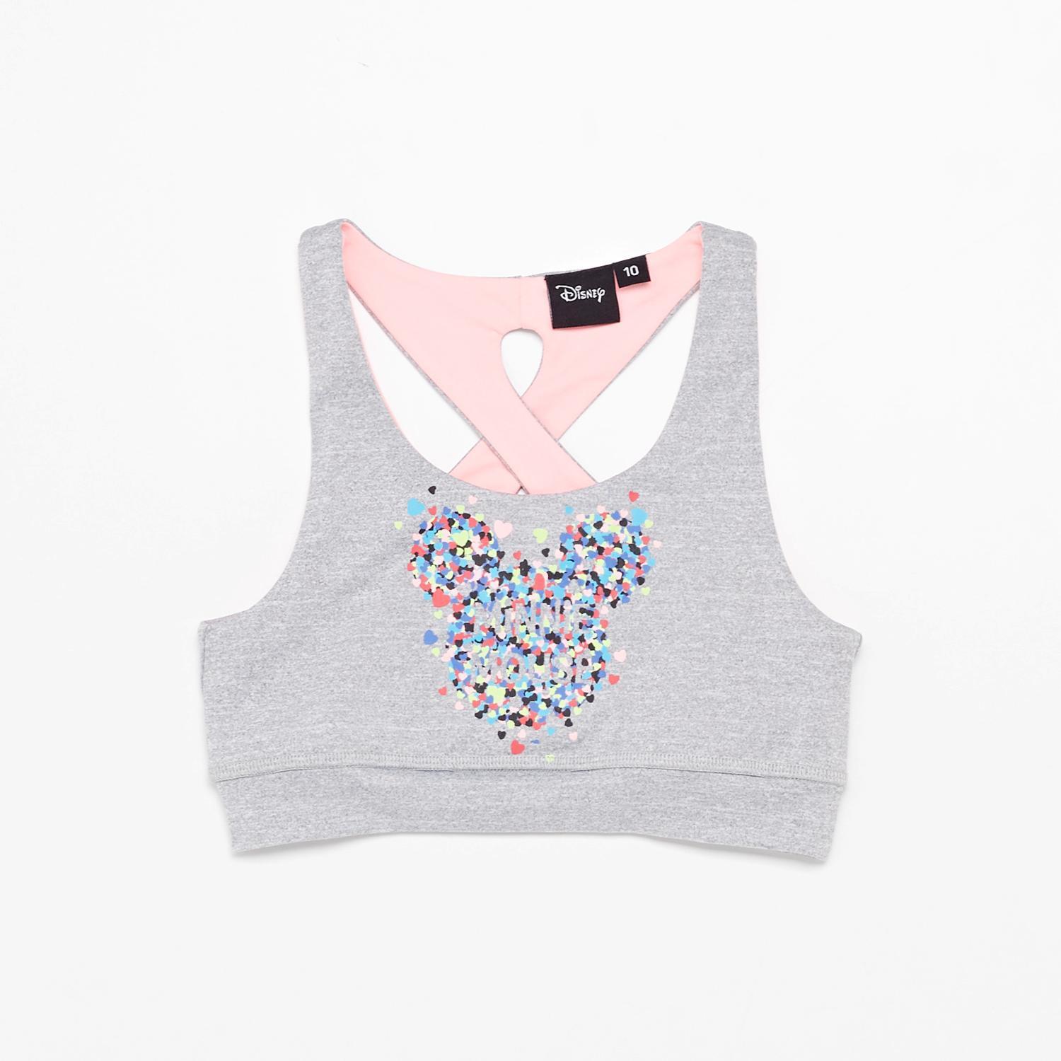 Sujetador Deportivo Mickey - Gris - Top Chica Disney talla 10