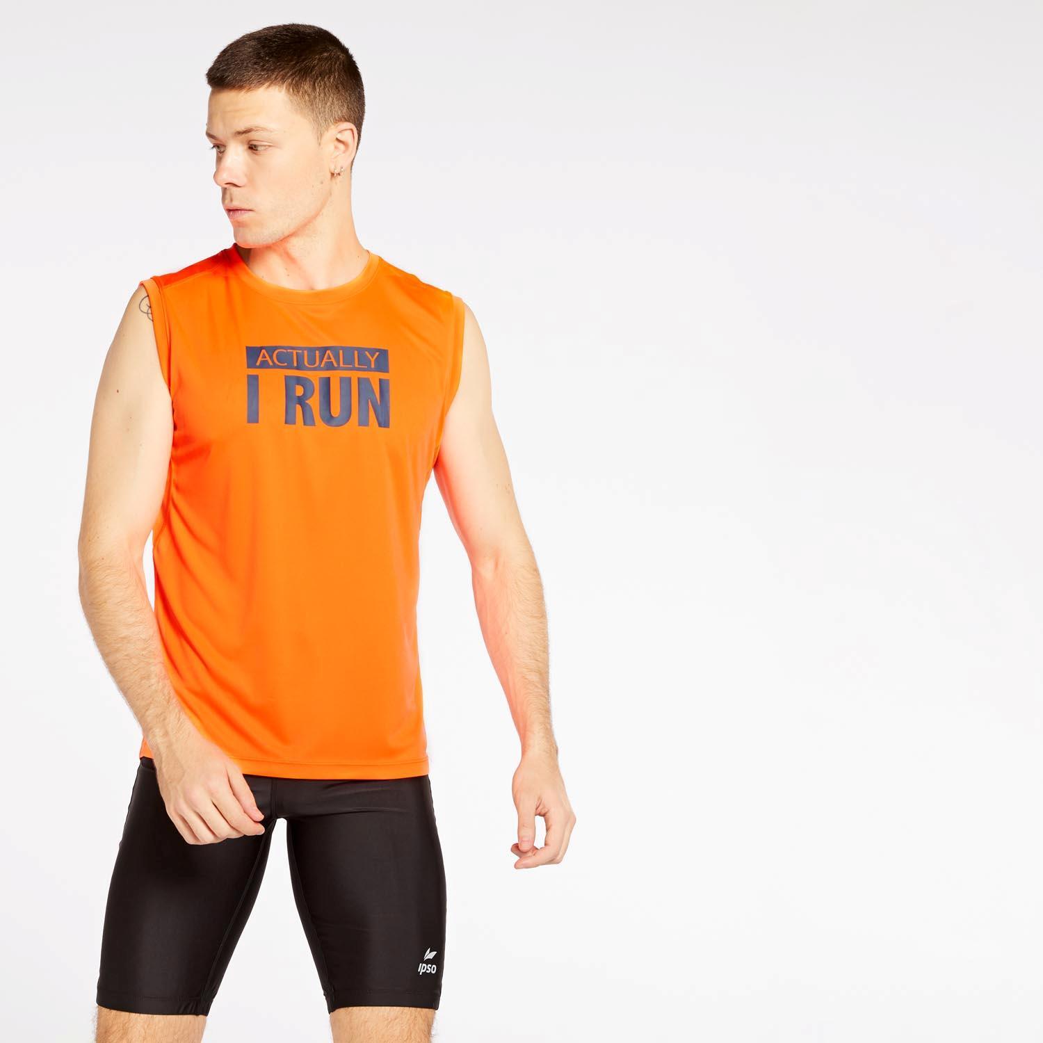 Camiseta Ipso Combi 2 - Naranja - Camiseta Running Hombre talla L