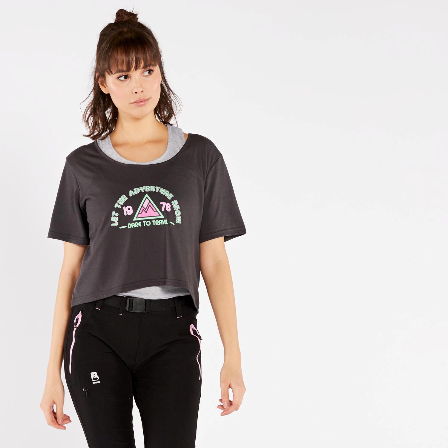 Camiseta Doble Boriken - Antracita - Camiseta Montaña Hombre talla M
