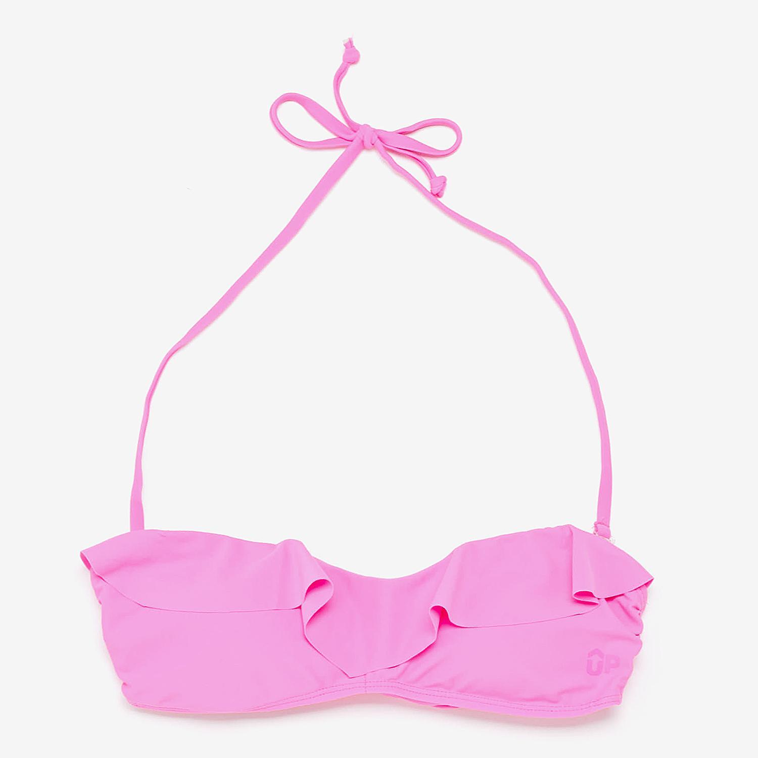 Top Bikini Bandeau Volantes Up - Fucsia - Parte Arriba Bikini talla S