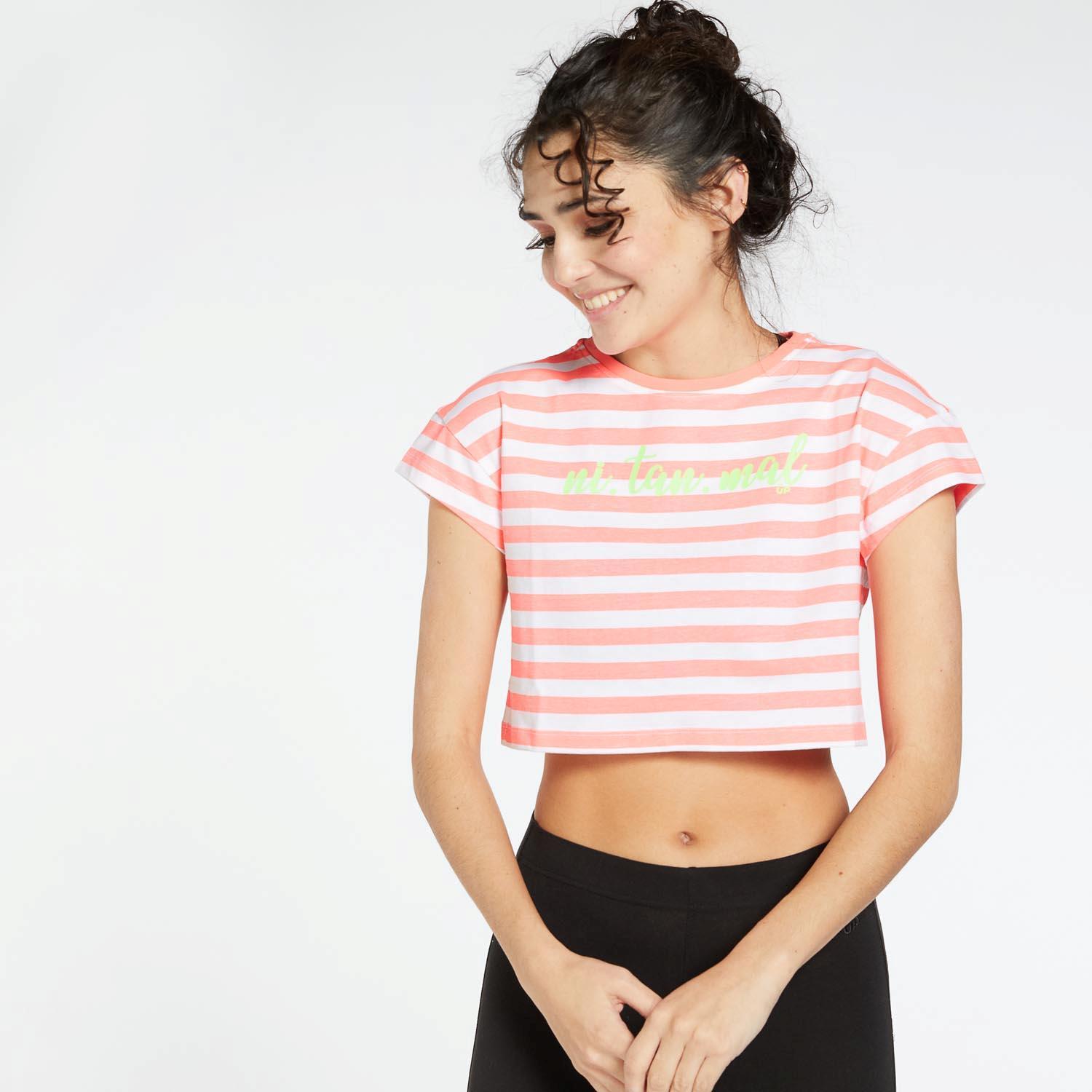 Camiseta Up Basic Coral - Camiseta Crop Mujer talla XL