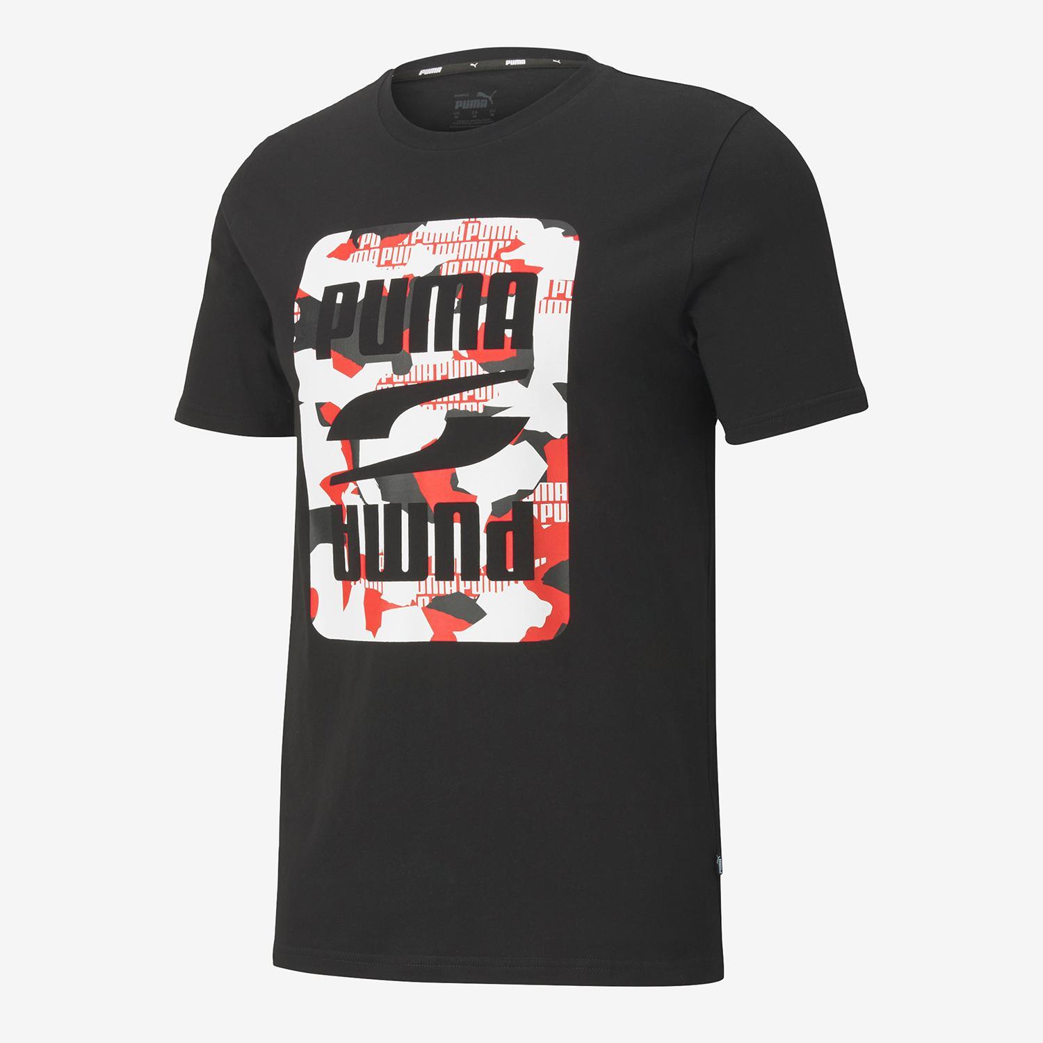 Puma Rebel Camo - Negro - Camiseta Hombre talla XL
