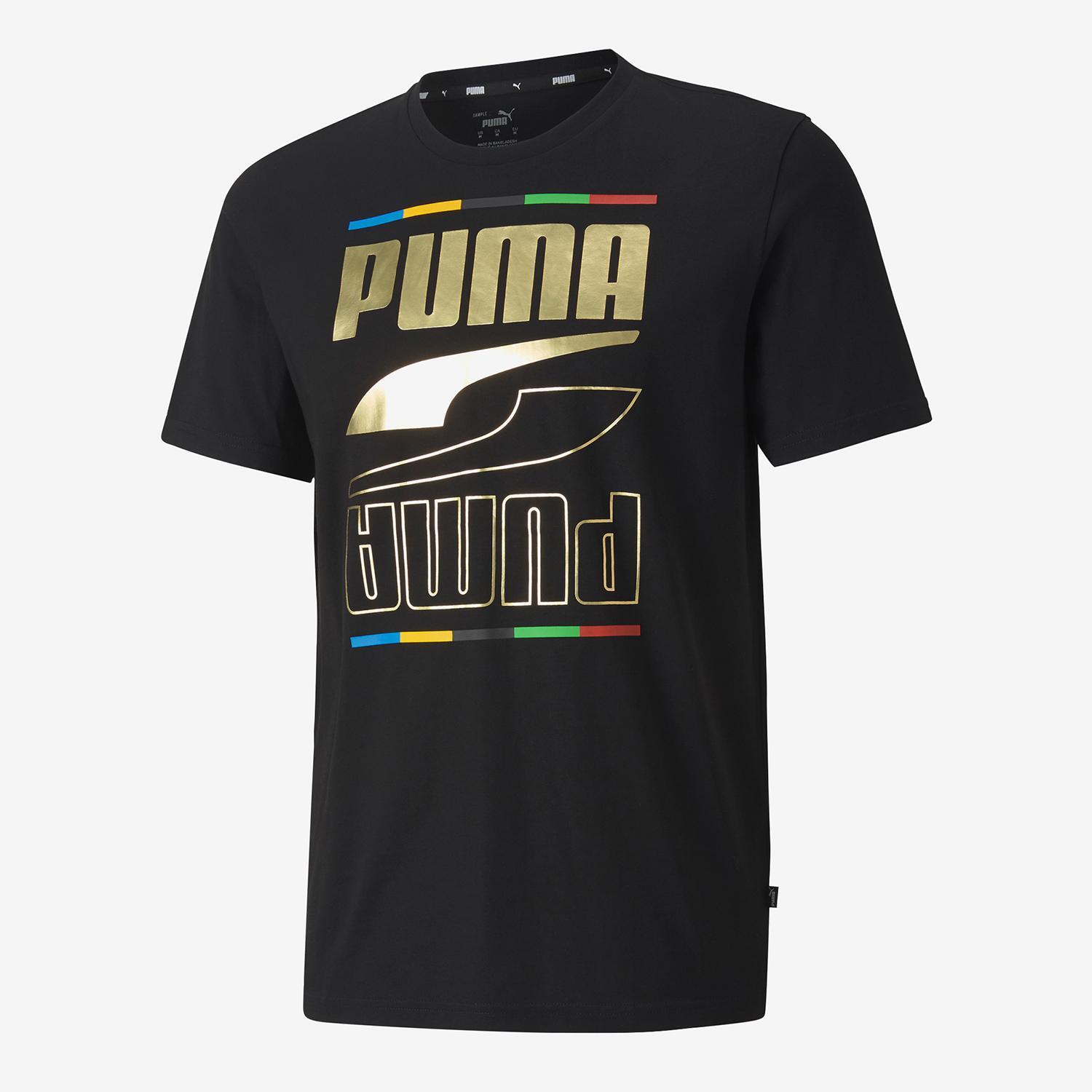 Puma Rebel Gold - Negro - Camiseta Hombre talla S