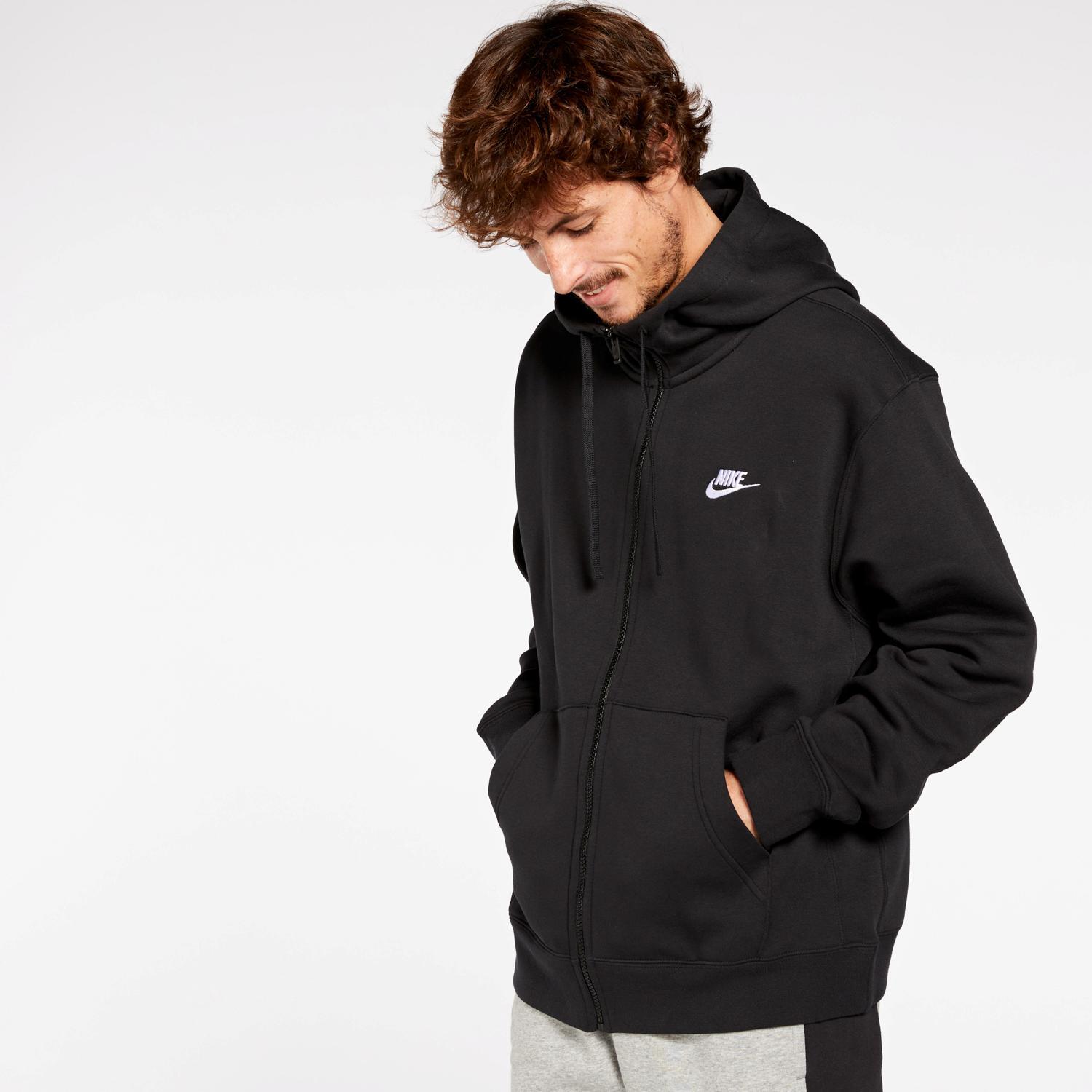 NIKE  Homme M Nsw Club Hoodie Fz Bb Veste, Noir (Black/White), XXL EU