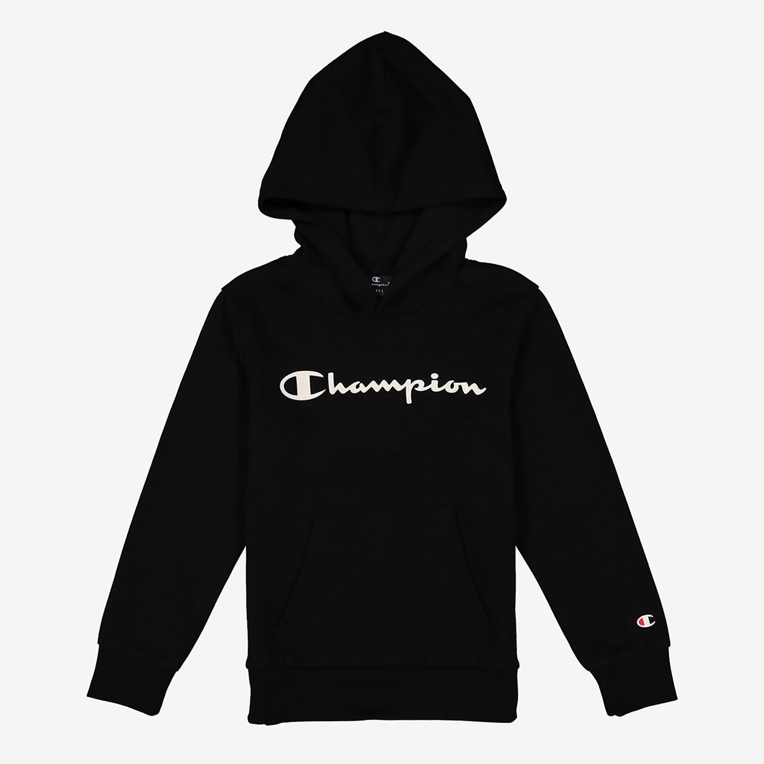 champion sueter negro abierto