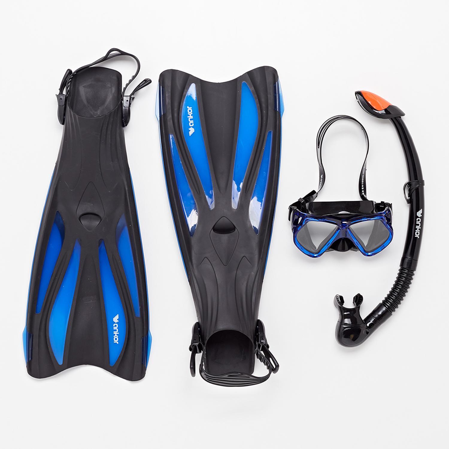 Kit de Mergulho Ankor - Máscara + Tubo + Barbatanas