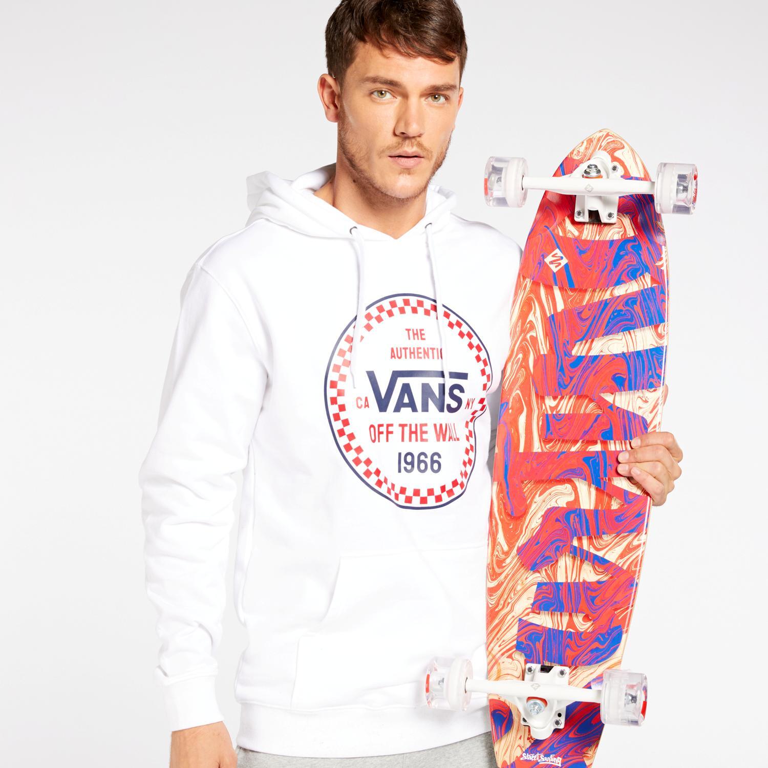 Vans Cheker - Blanco - Sudadera Capucha Hombre talla M